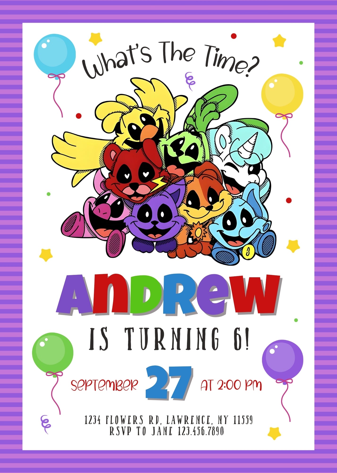Smiling Critters customizable invitation template | Share or Print | GG164