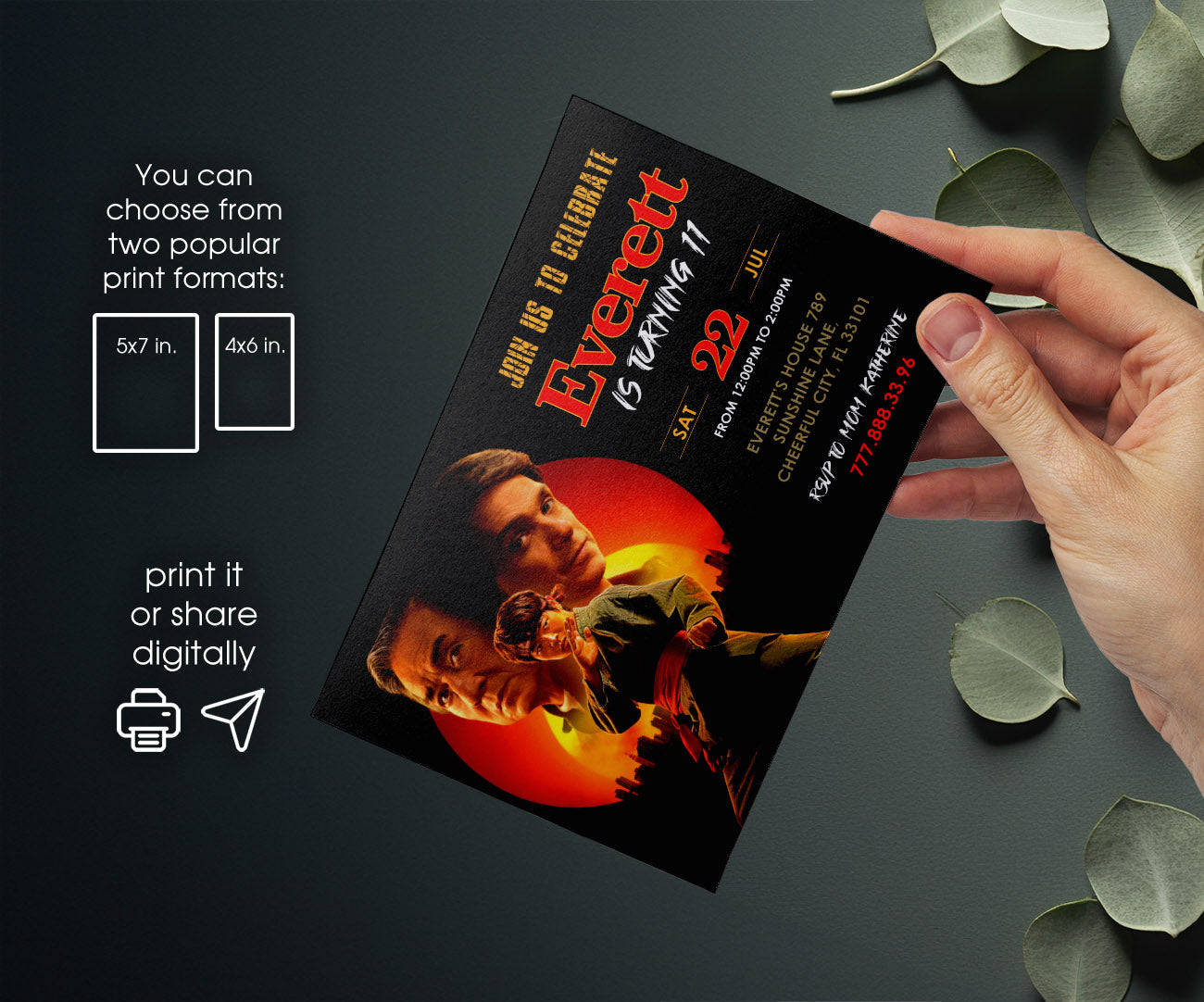 Karate Kid Legends customizable invitation template | Share or Print | MU246
