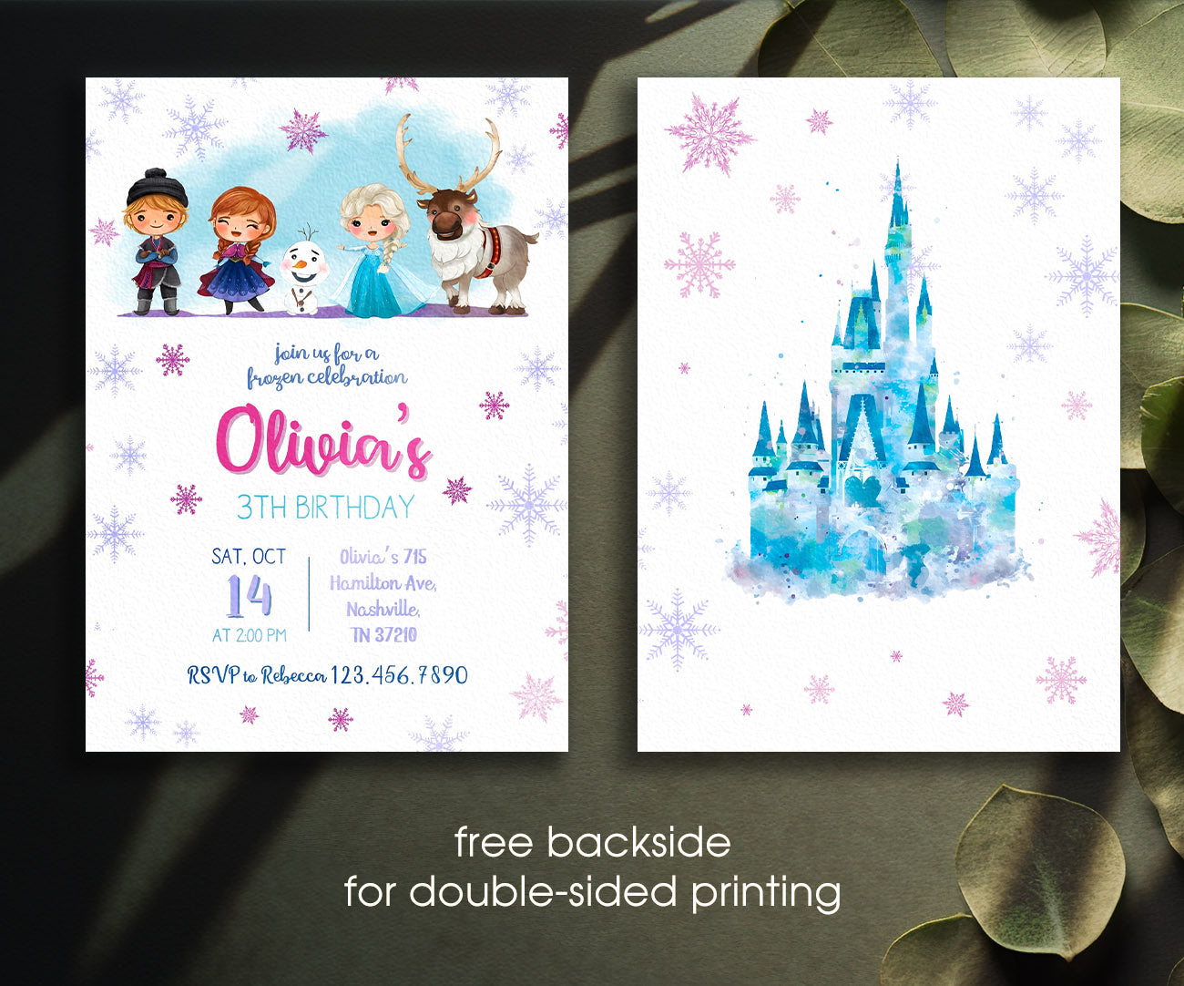 Frozen Elsa customizable invitation template | Share or Print | girl | PJ921