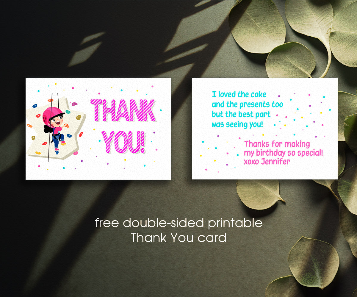 Rock Climbing customizable invitation template | Share or Print | KH743