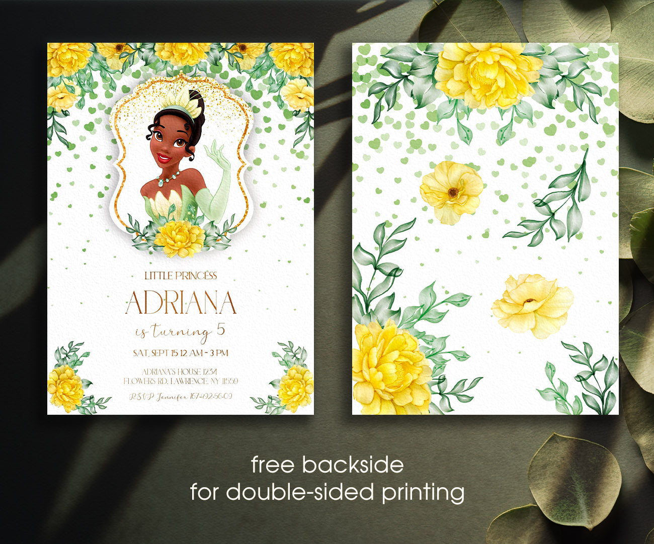 Tiana Frog Princess customizable invitation template | Share or Print | girl | KV463