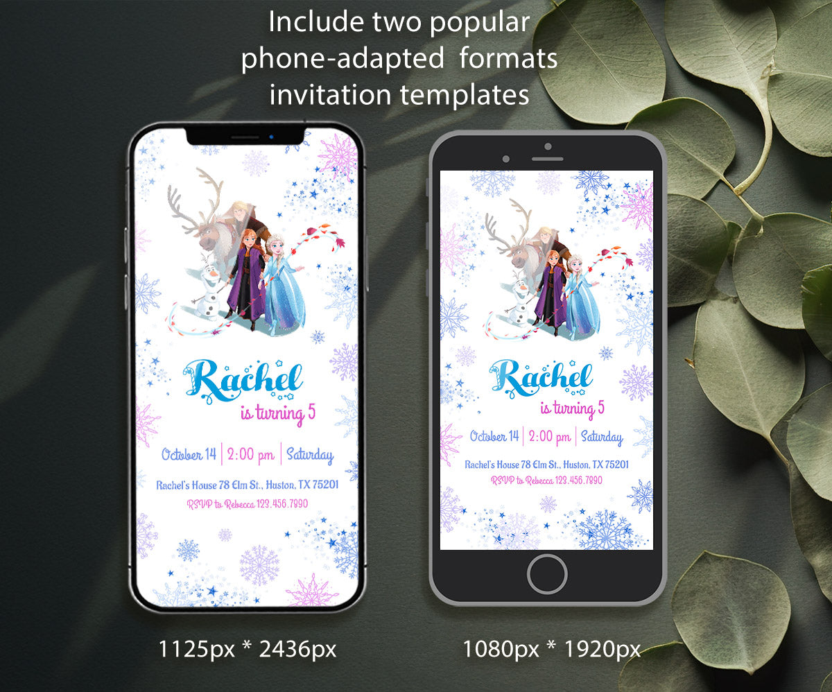 Frozen Elsa customizable invitation template | Share or Print | girl | MR558
