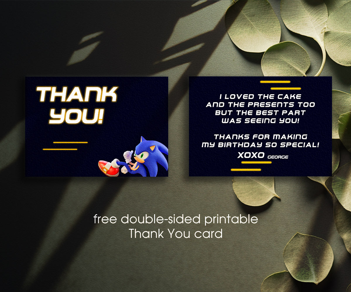 Sonic the Hedgehog customizable invitation template | Share or Print | HC894