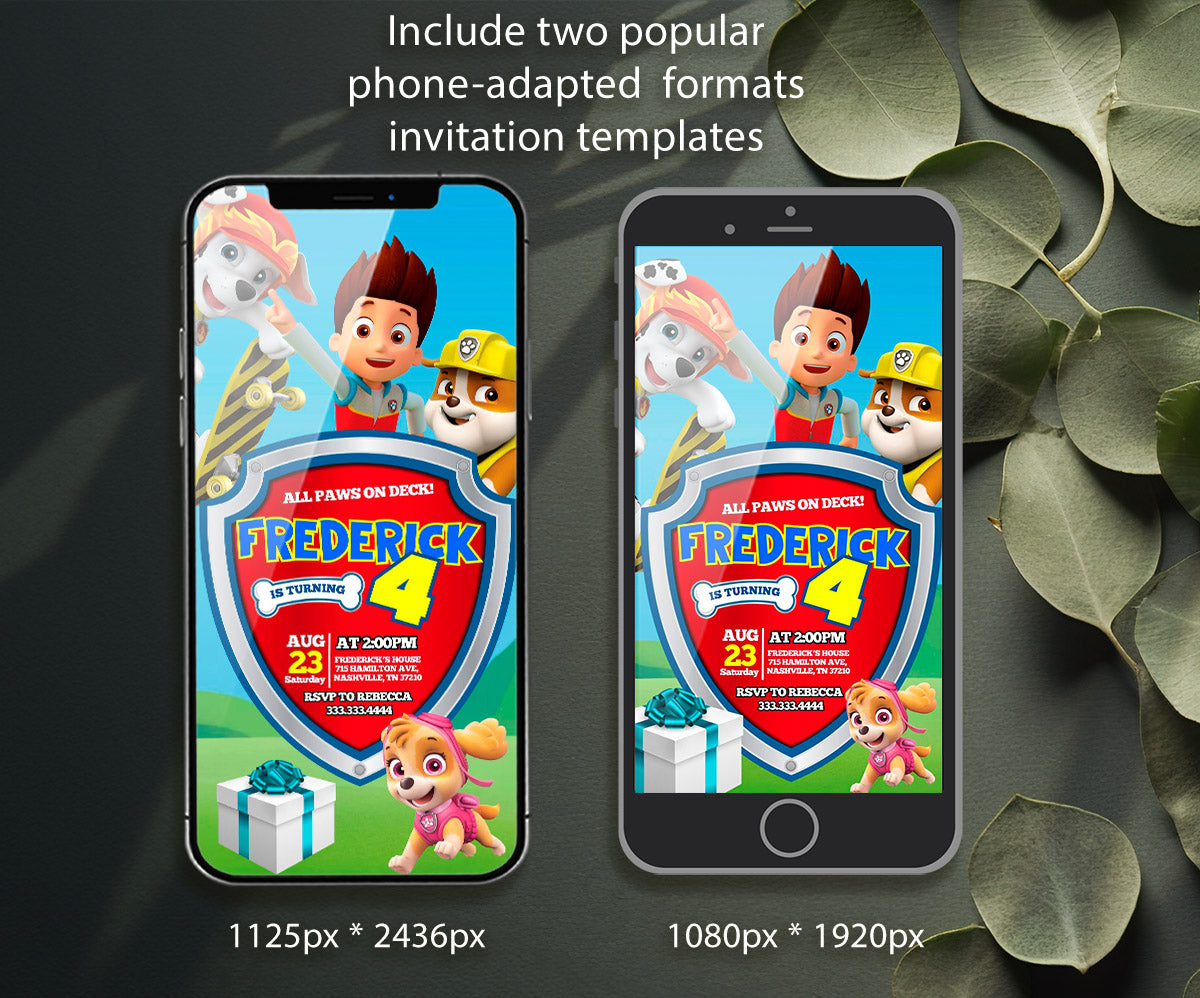 PAW Patrol customizable invitation template | Share or Print | JA685