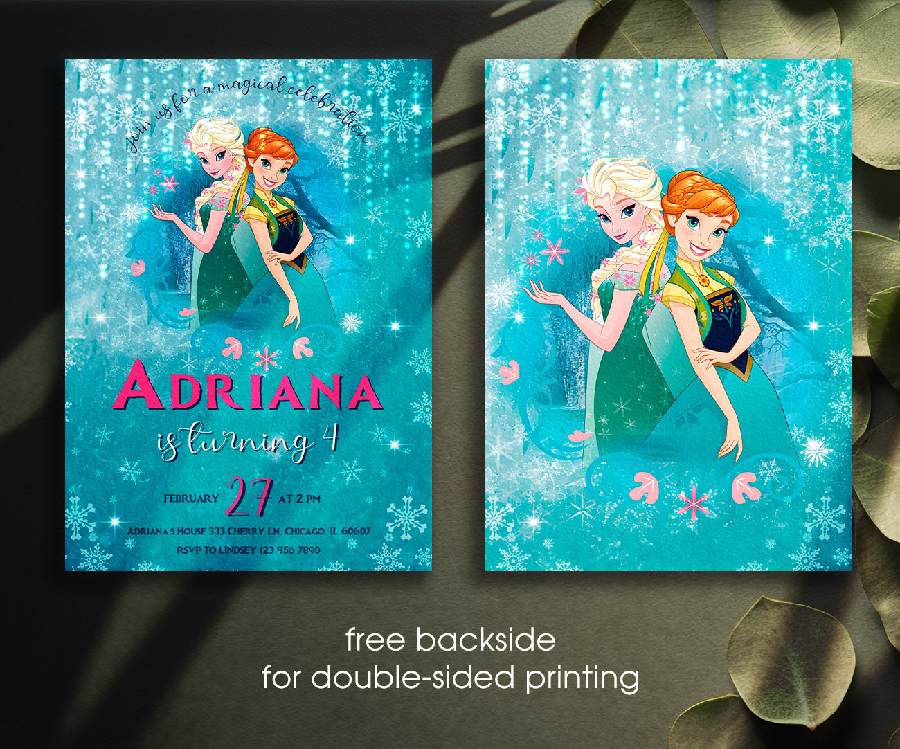 Frozen Elsa customizable invitation template | Share or Print | girl | IR745