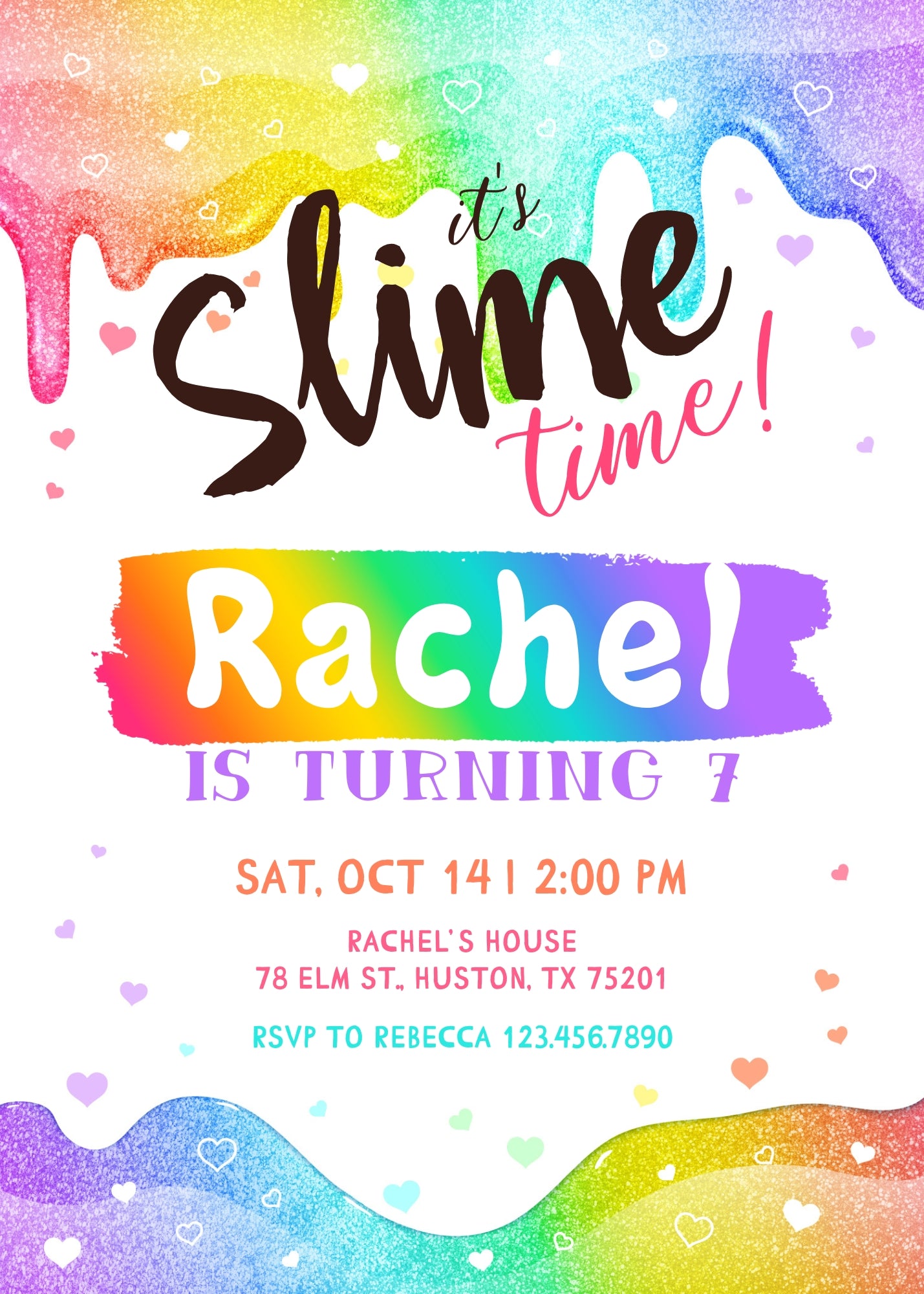 Slime Diy Party customizable invitation template | Share or Print | NB830