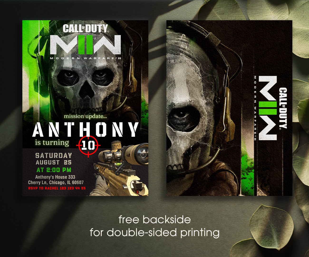 Call of Duty Gamer customizable invitation template | Share or Print | boy | ZA102