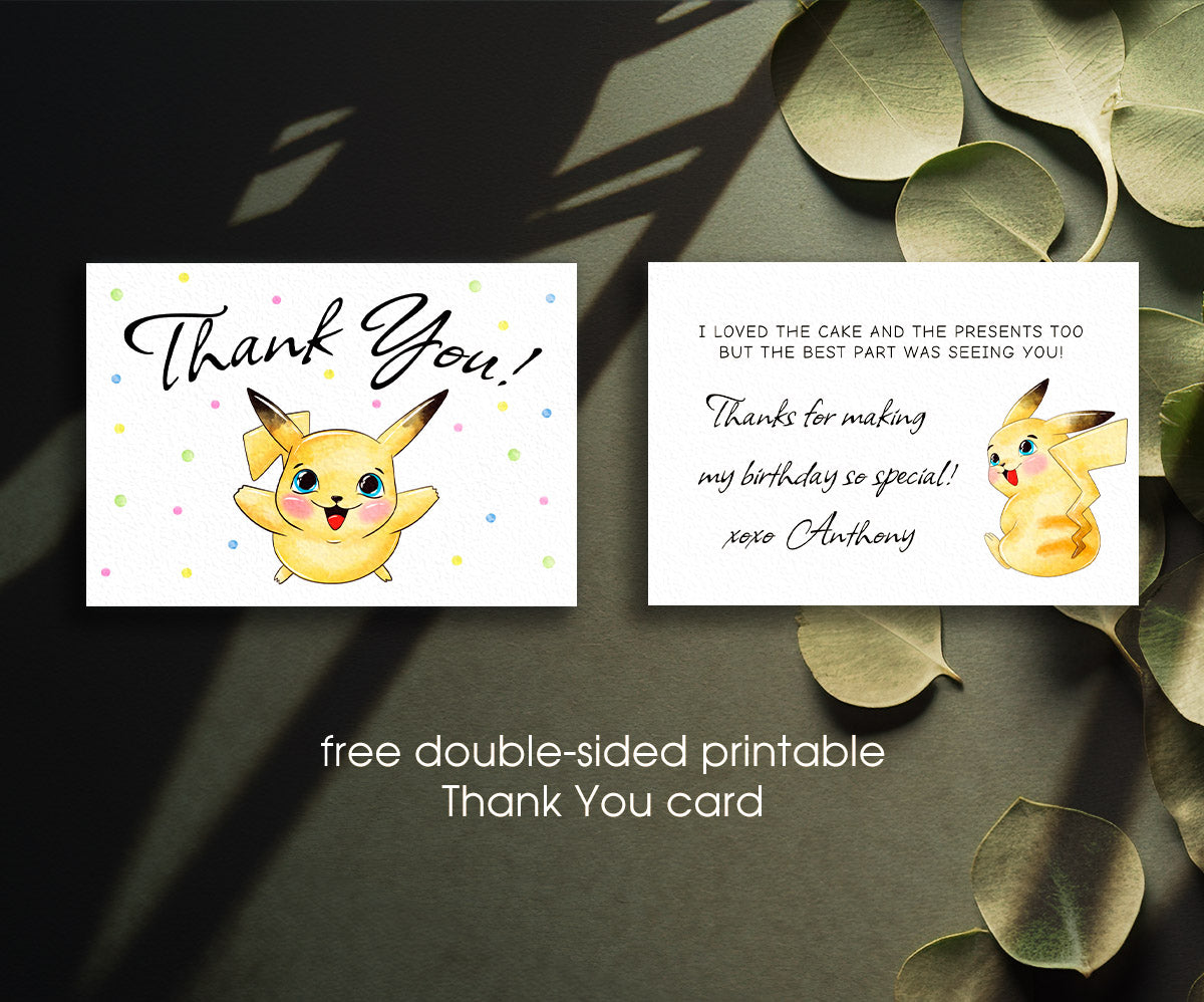 Pokemon Pikachu customizable invitation template | Share or Print | IL779