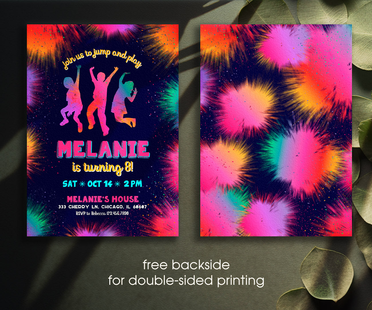 Trampoline Jump Party customizable invitation template | Share or Print | MX419