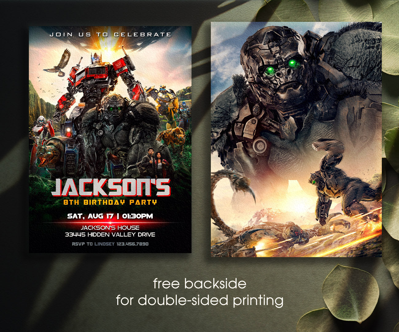 Transformers Rescue Bots customizable invitation template | Share or Print | boy | VU539