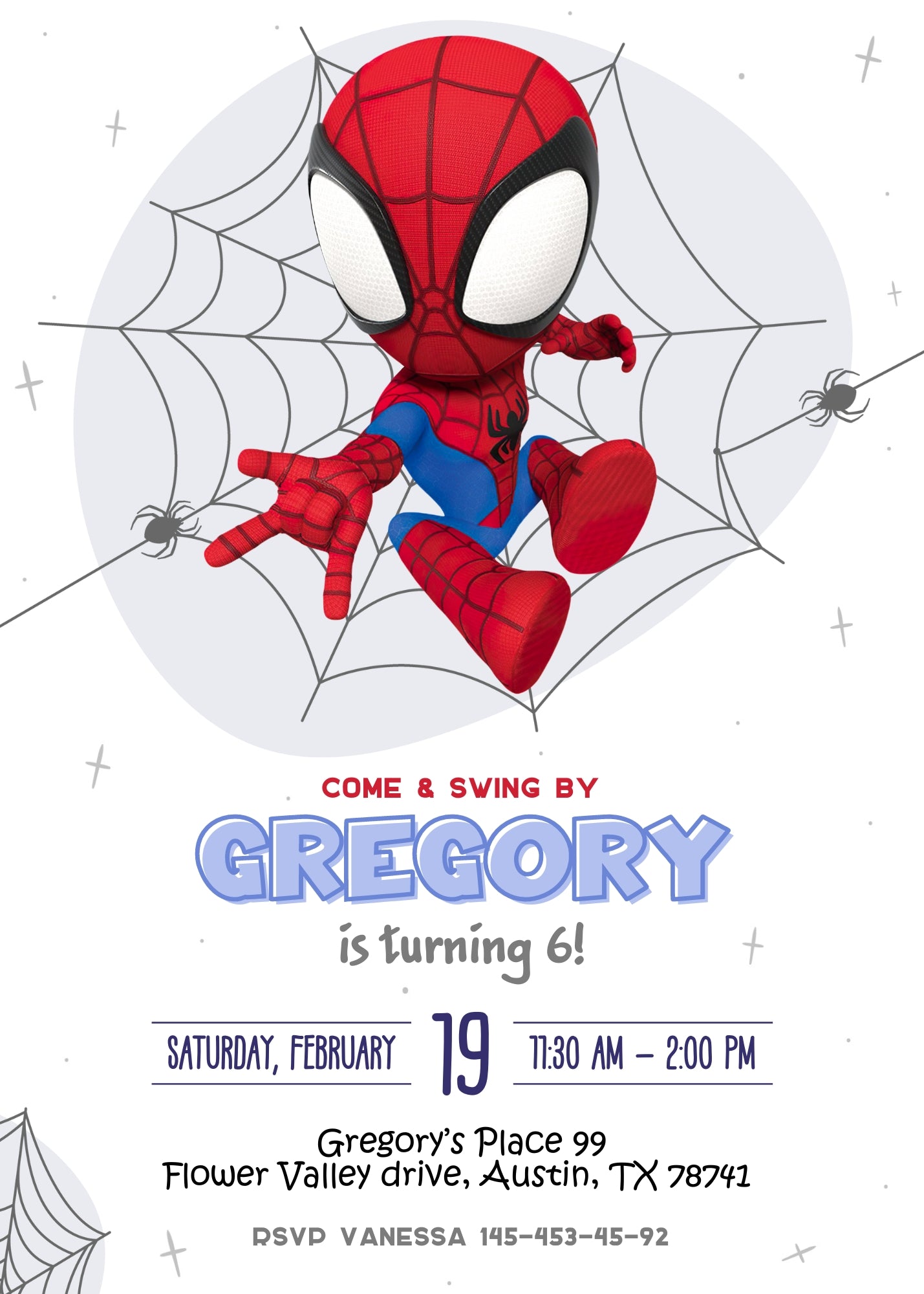 Spidey and His Amazing Friends customizable invitation template | Share or Print | boy | WM444