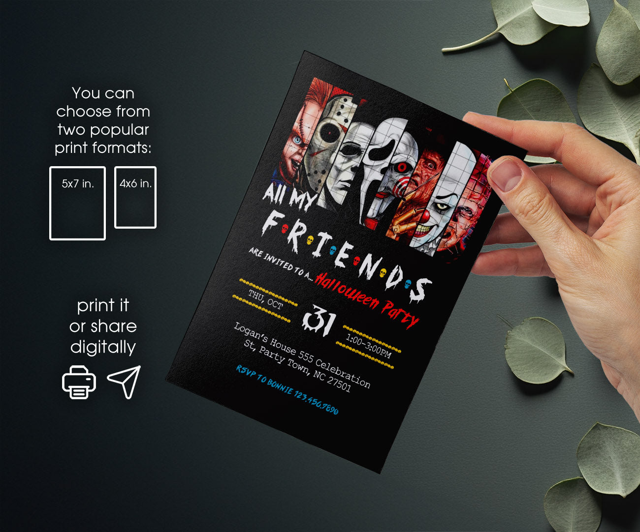Horror Killer Movie Party customizable invitation template | Share or Print | PT392