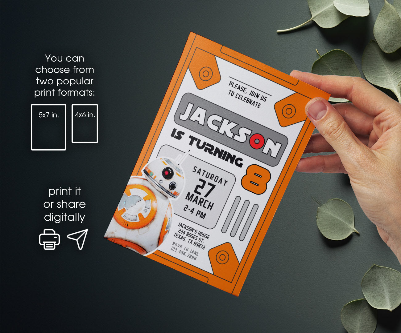 Star Wars Darth Vader customizable invitation template | Share or Print | boy | IK688