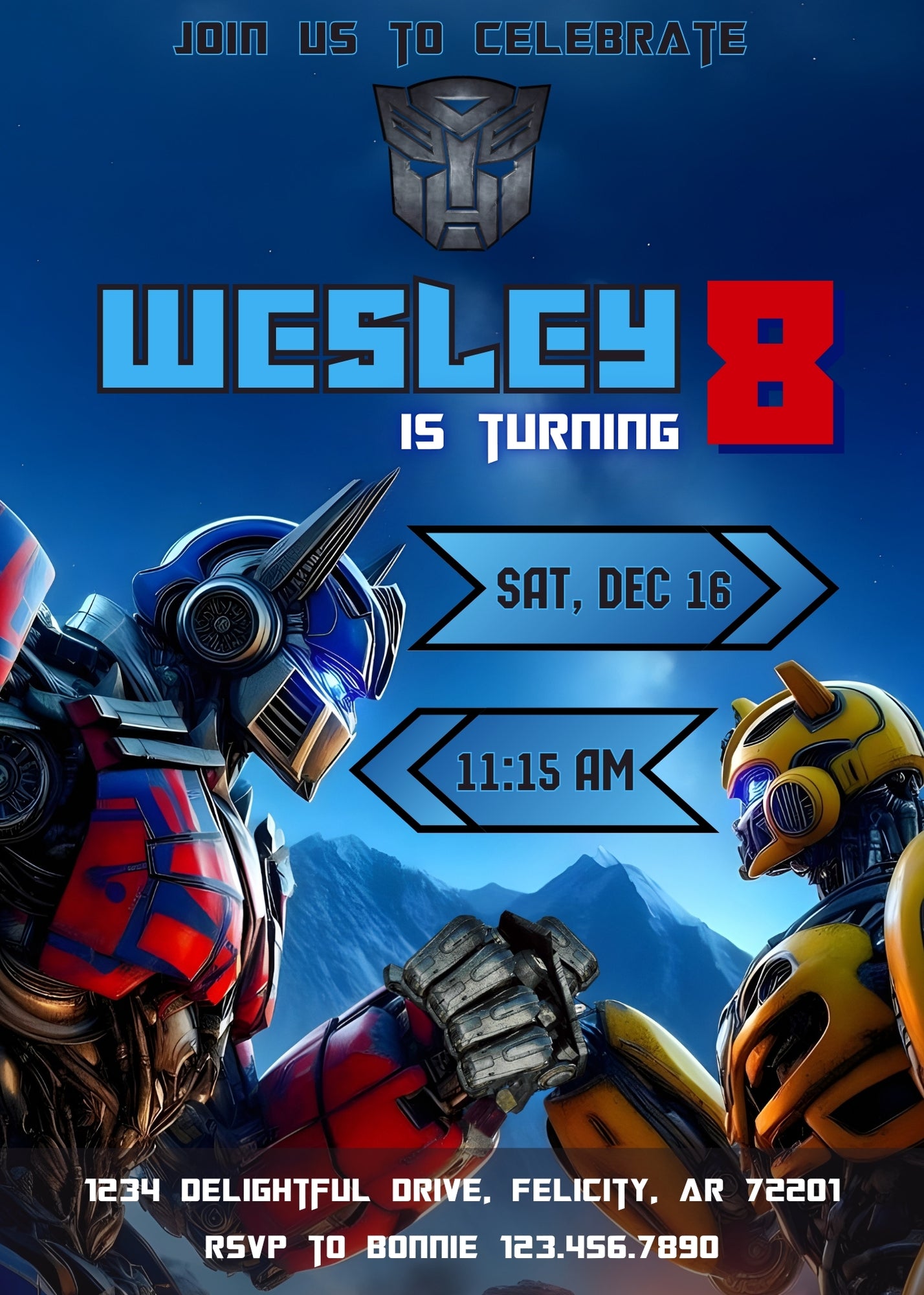 Transformers Rescue Bots customizable invitation template | Share or Print | boy | UK576
