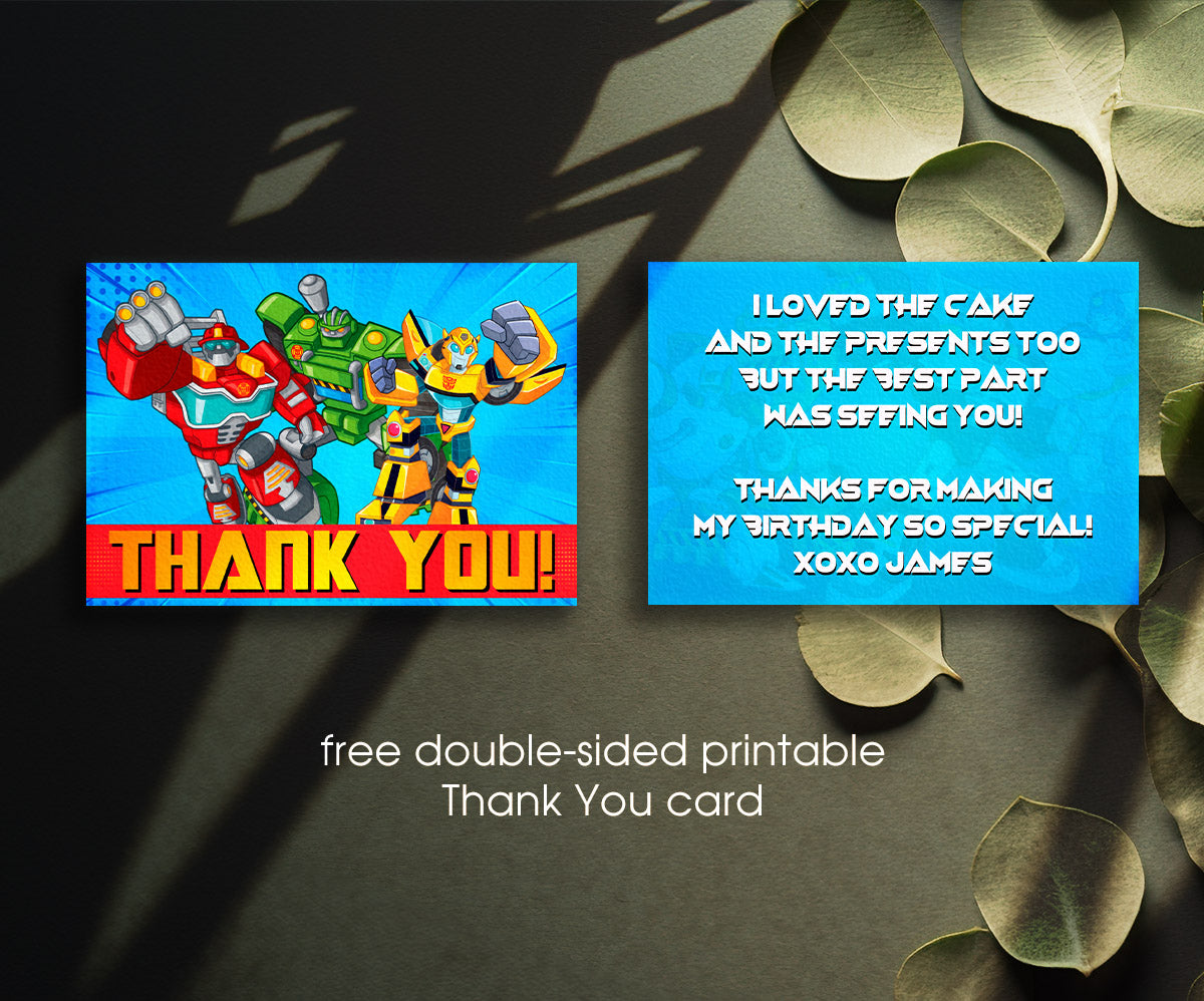 Transformers Rescue Bots customizable invitation template | Share or Print | boy | MF664