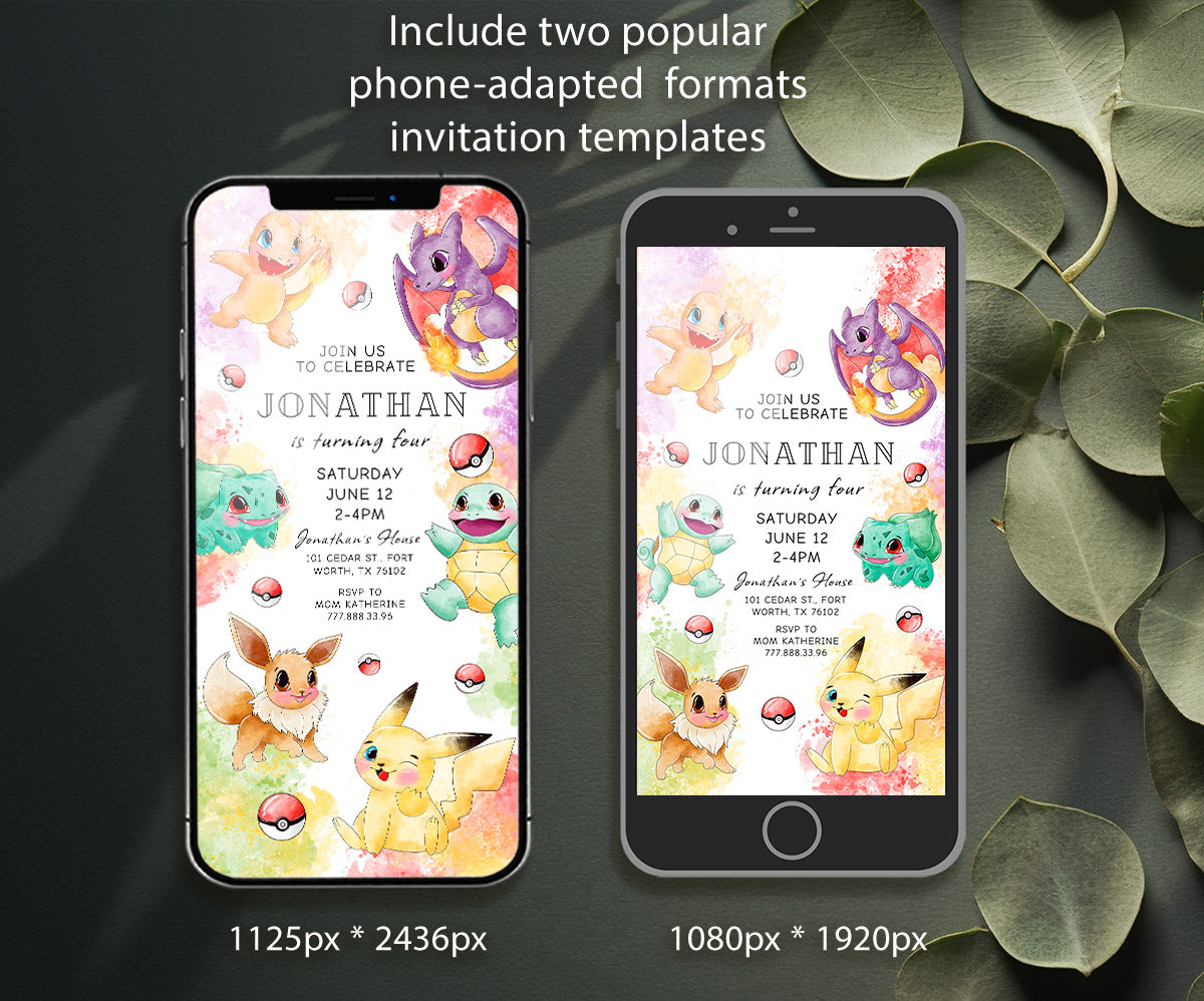 Pokemon Pikachu customizable invitation template | Share or Print | UP714