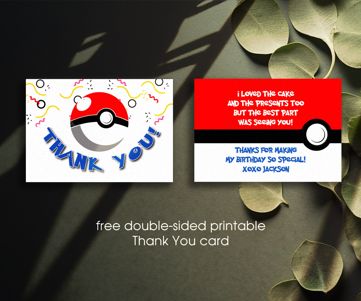 Pokemon Pikachu customizable invitation template | Share or Print | CD763