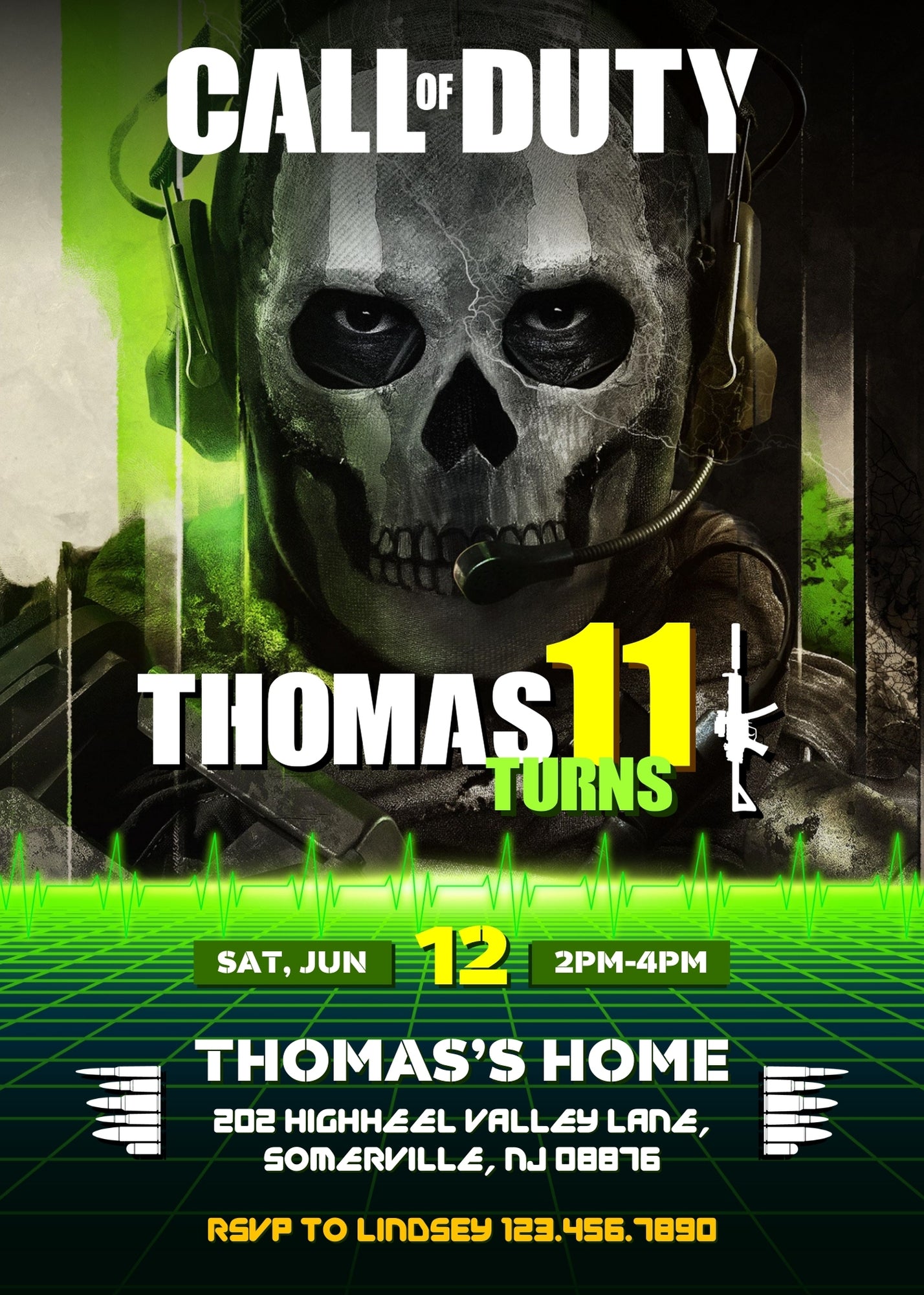 Call of Duty Gamer customizable invitation template | Share or Print | boy | DZ619