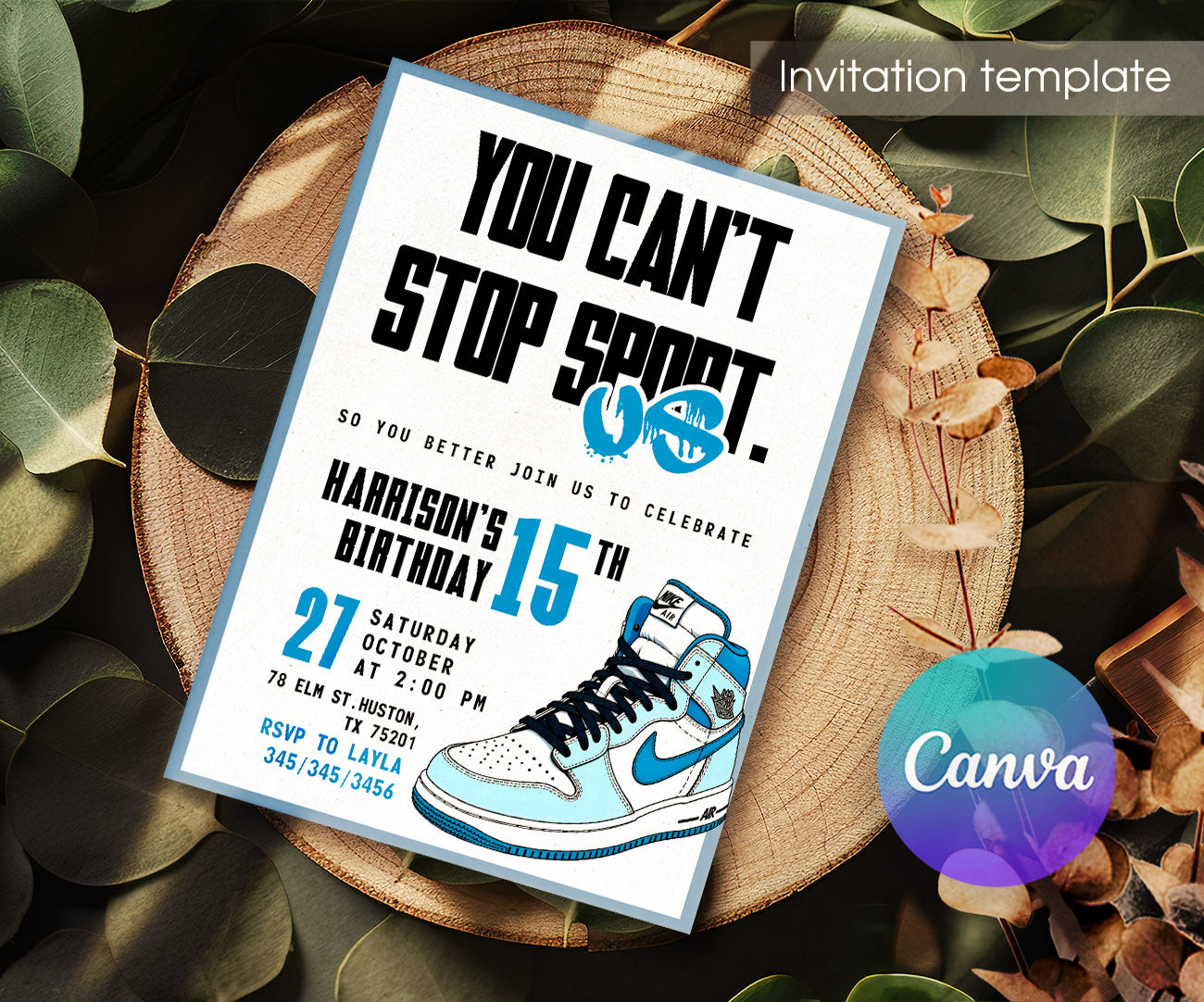 Sneaker Ball Air Jordan Nike customizable invitation template | Share or Print | PL833