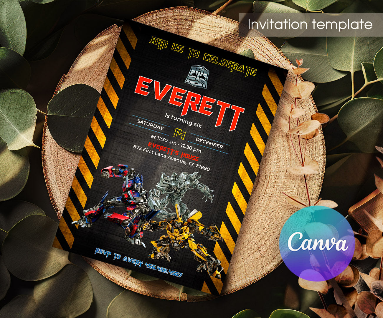 Transformers Rescue Bots customizable invitation template | Share or Print | boy | RP707