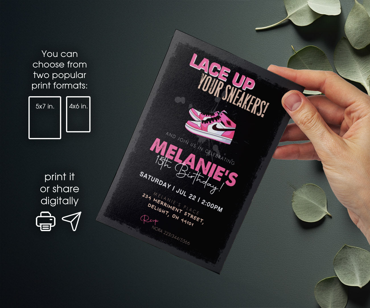 Sneaker Ball Air Jordan Nike customizable invitation template | Share or Print | VS834