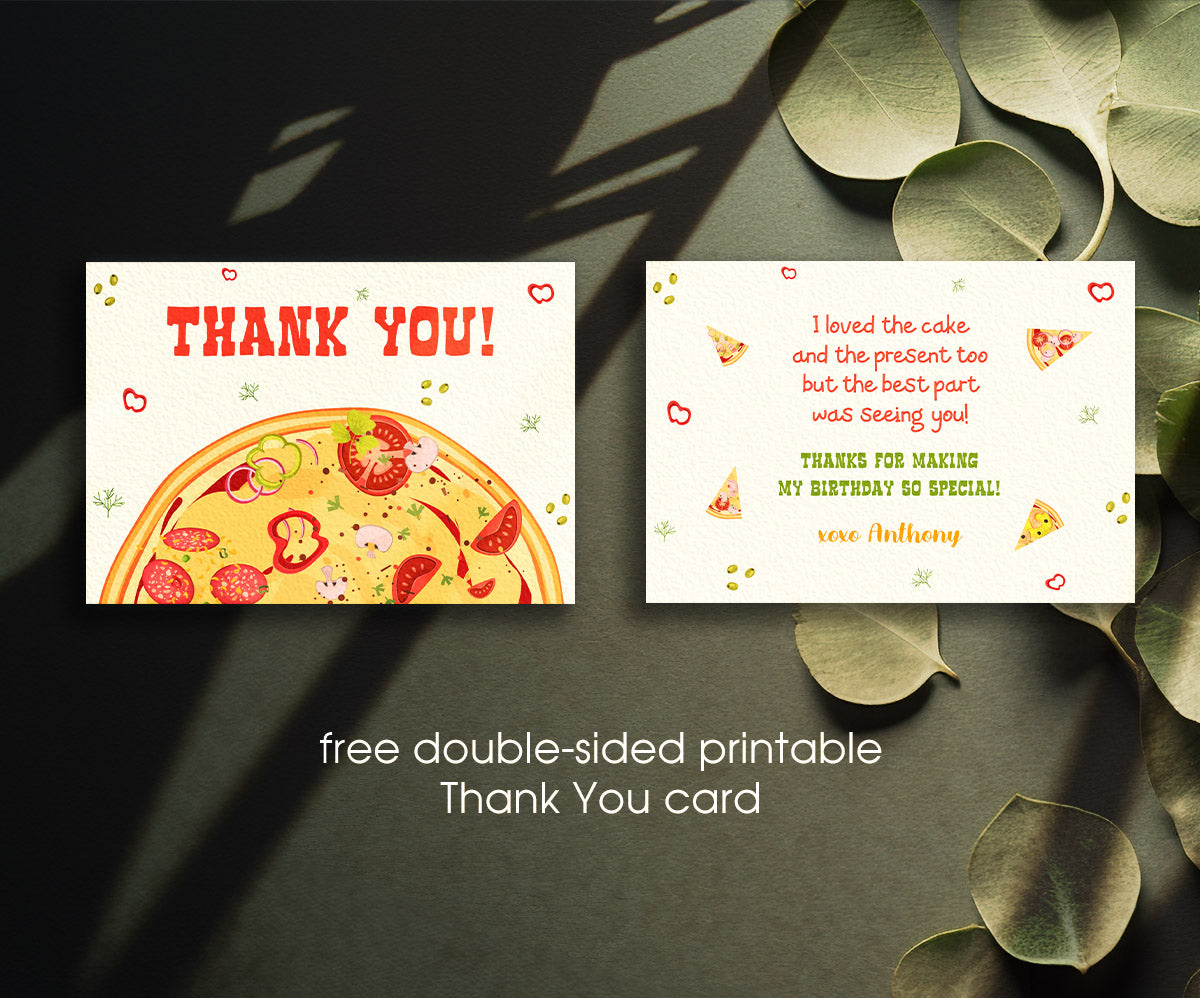 Pizza Party customizable invitation template | Share or Print | LG513