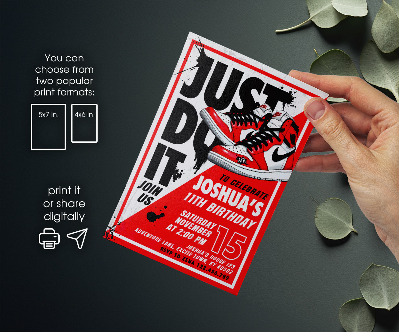 Sneaker Ball Air Jordan Nike customizable invitation template | Share or Print | OG678