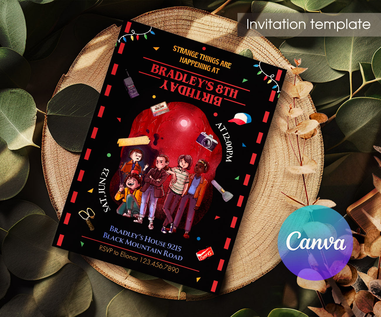 Stranger Things customizable invitation template | Share or Print | ZX093