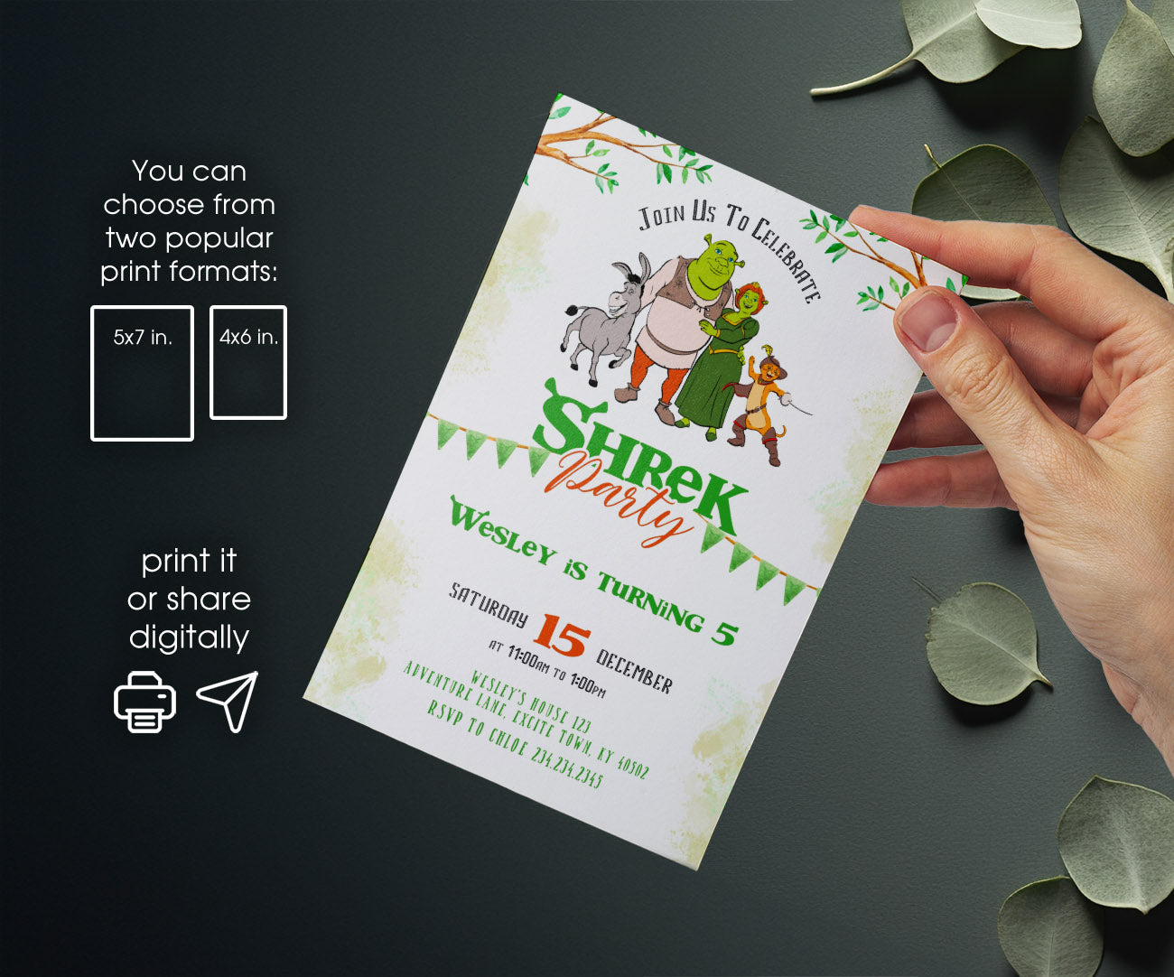 Shrek customizable invitation template | Share or Print | QW565