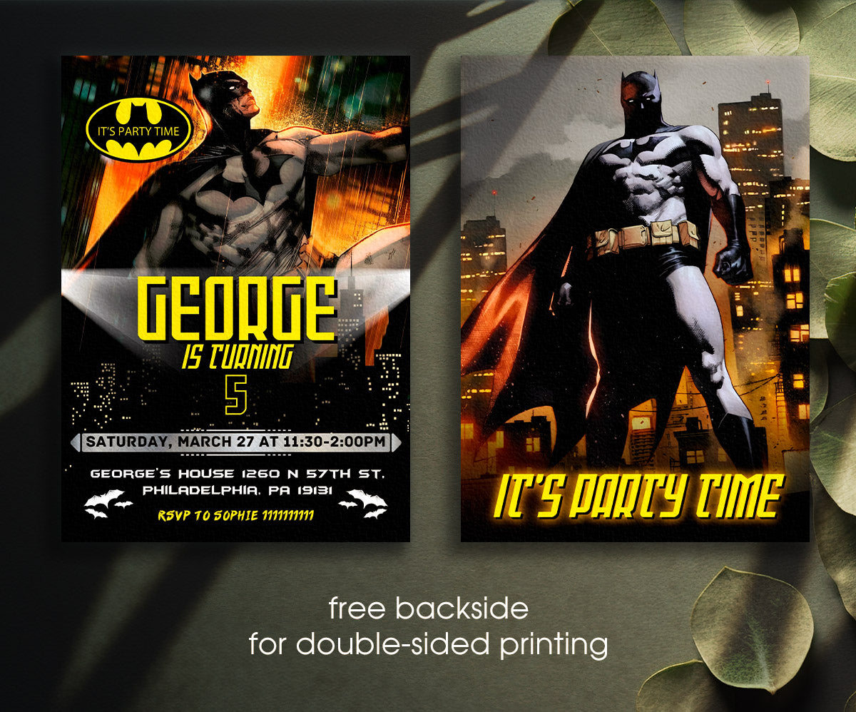 Batman Superhero DC customizable invitation template | Share or Print | XU341