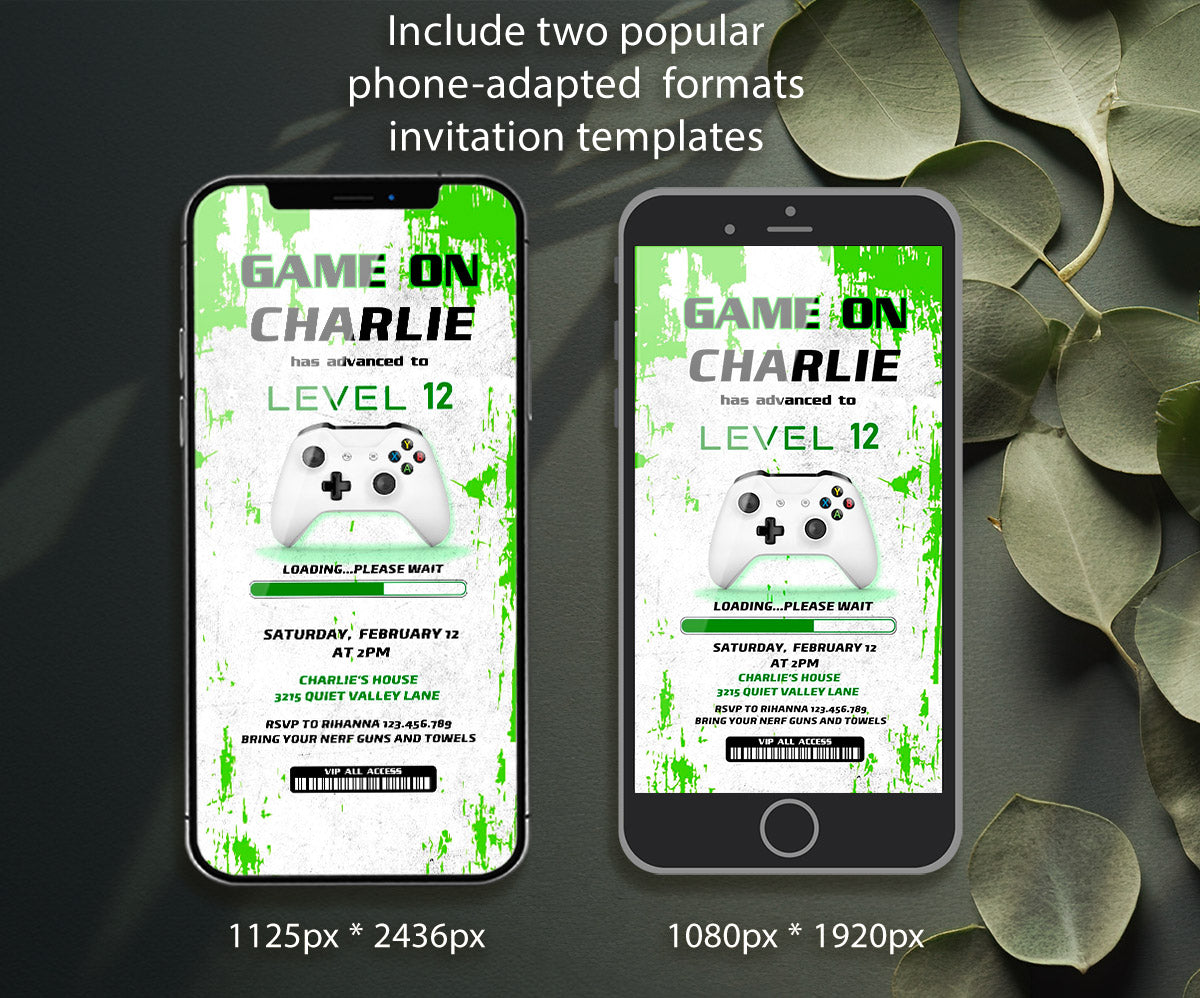 Gamer Party customizable invitation template | Share or Print | boy | TE542