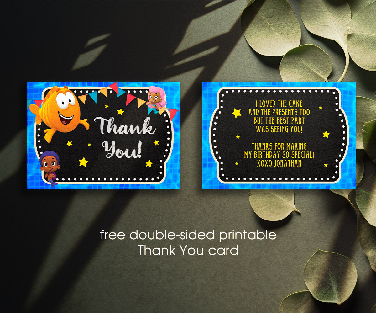 Bubble Guppies customizable invitation template | Share or Print | EJ196