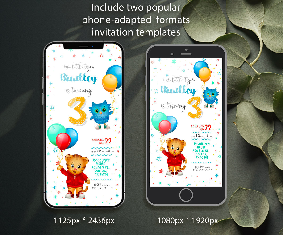Daniel Tiger's Neighborhood customizable invitation template | Share or Print | IH261