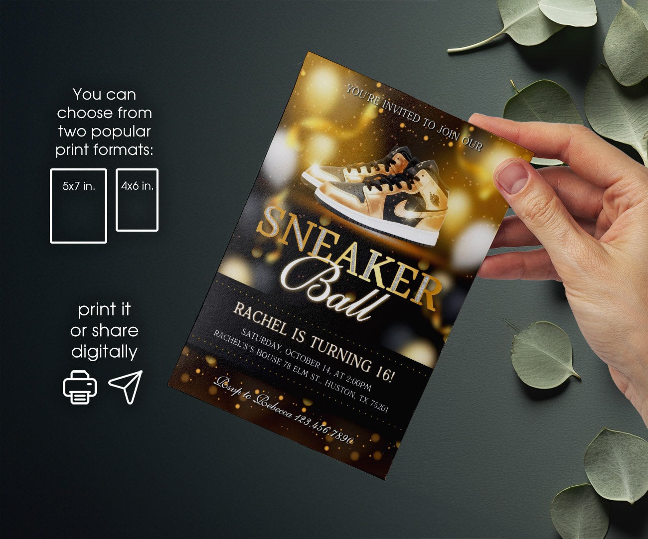 Sneaker Ball Air Jordan Nike customizable invitation template | Share or Print | AG194