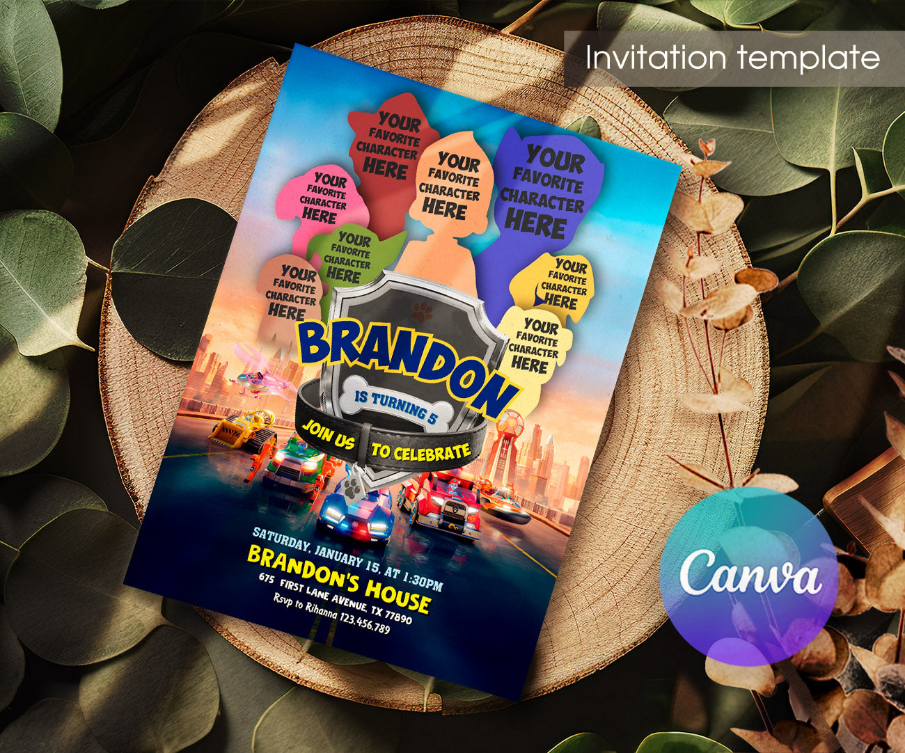 PAW Patrol customizable invitation template | Share or Print | OQ238