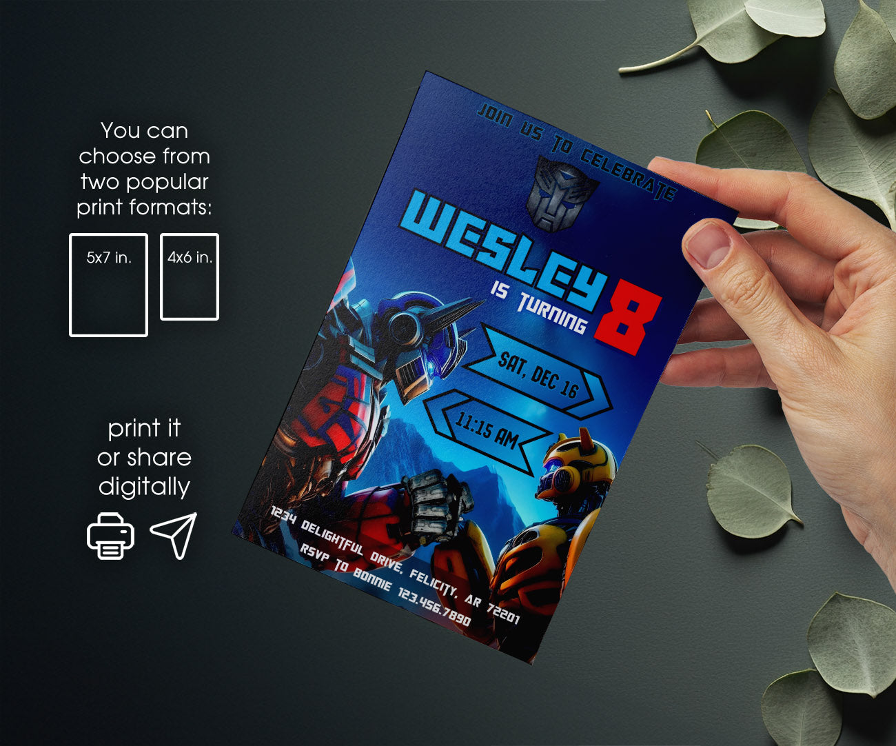 Transformers Rescue Bots customizable invitation template | Share or Print | boy | UK576