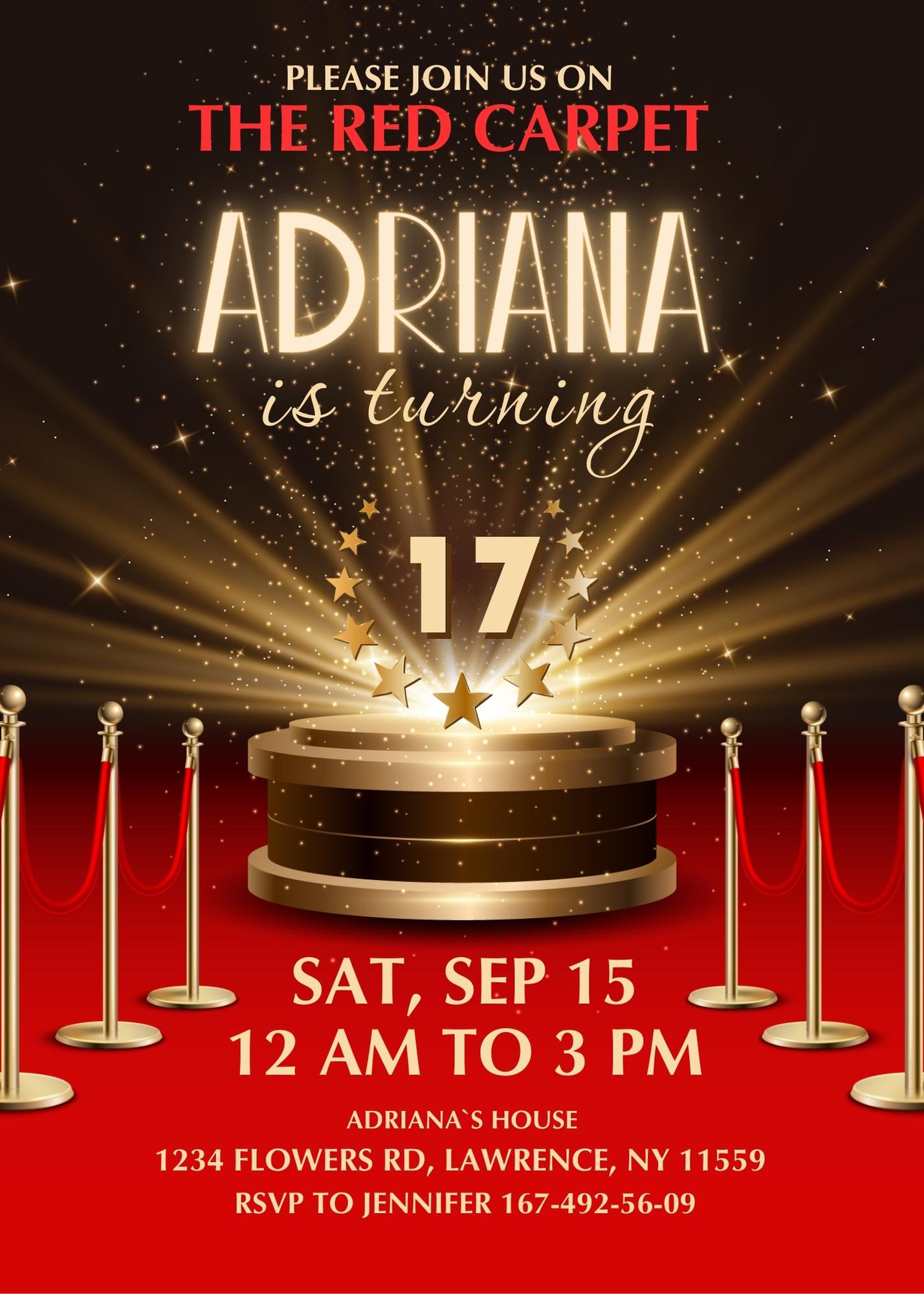 Hollywood Movie Party customizable invitation template | Share or Print | PN120