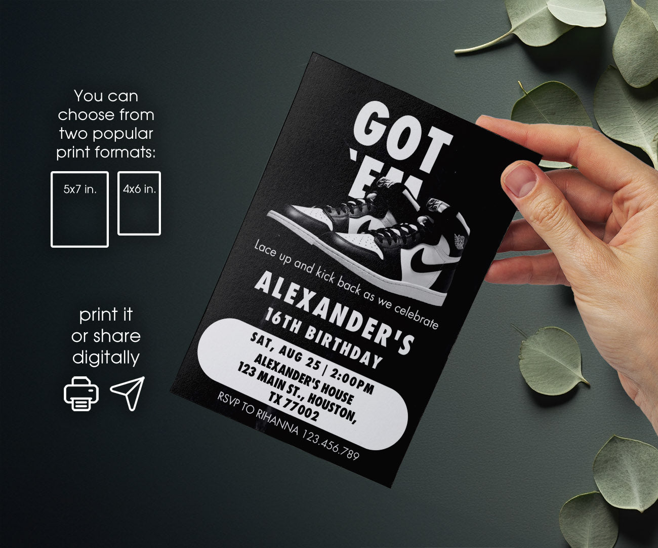 Sneaker Ball Air Jordan Nike customizable invitation template | Share or Print | RB413
