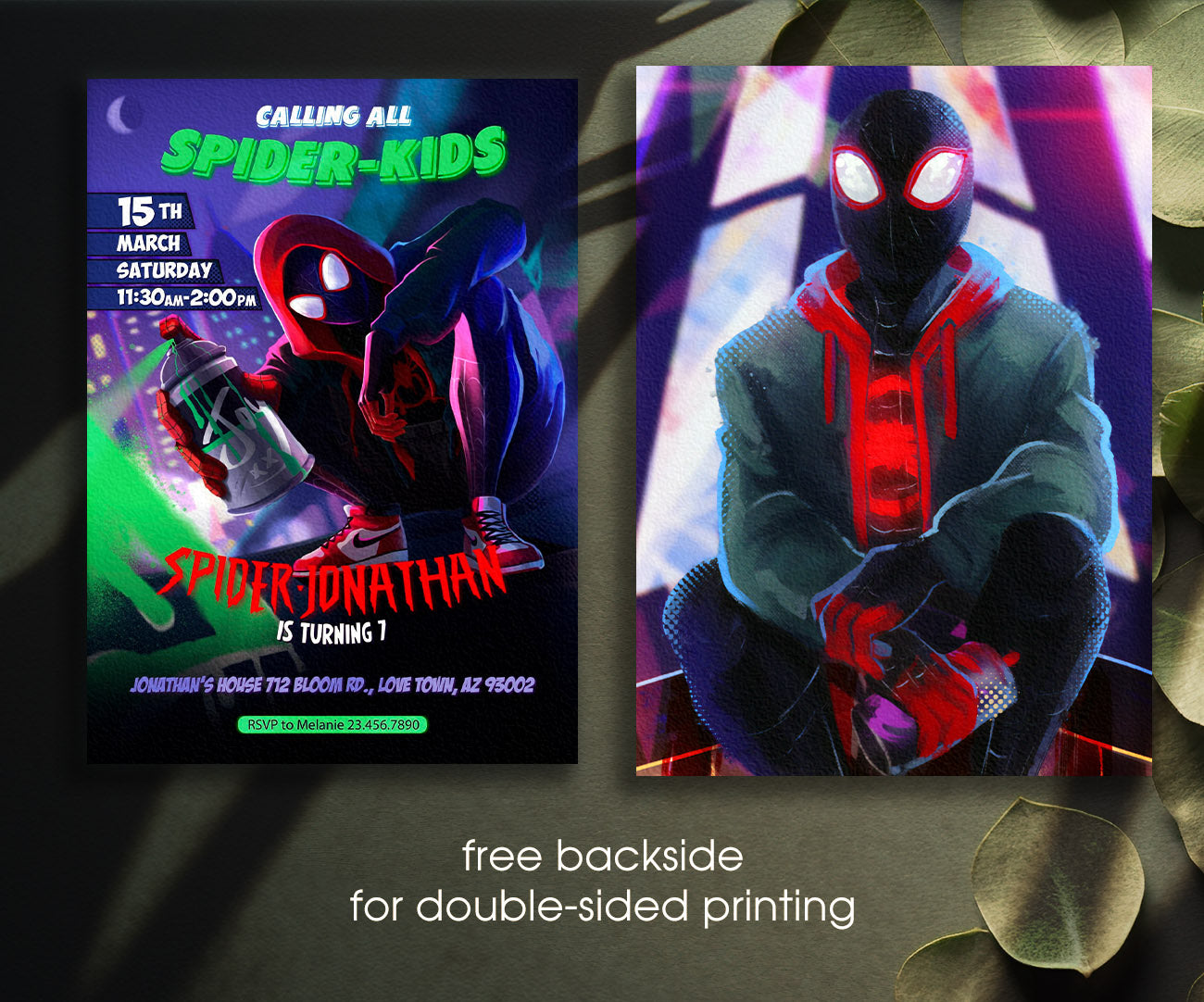 Spider Man Across the Spider-Verse customizable invitation template | Share or Print | boy | ZV696
