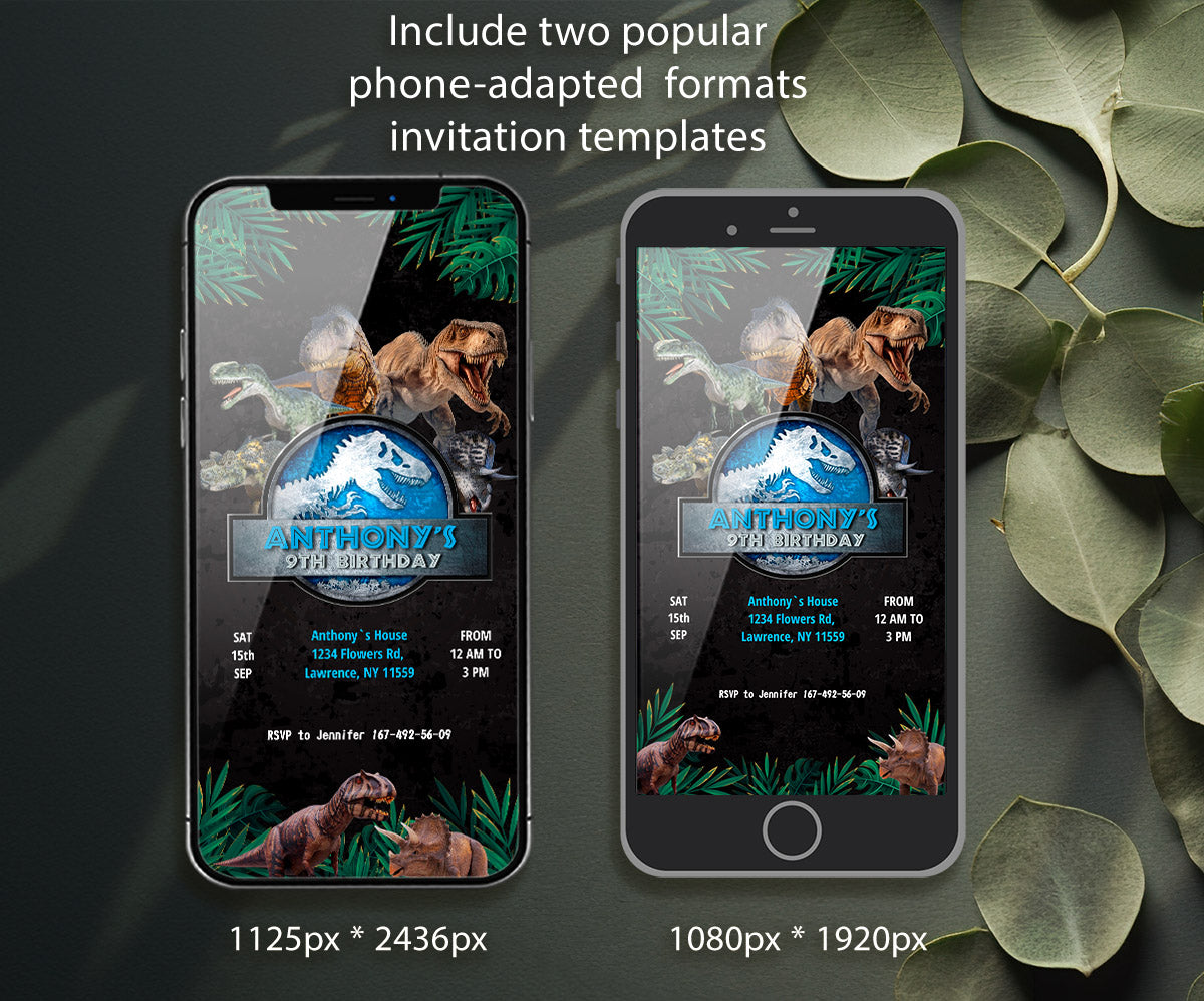 Jurassic World Dinosaur customizable invitation template | Share or Print | WD353