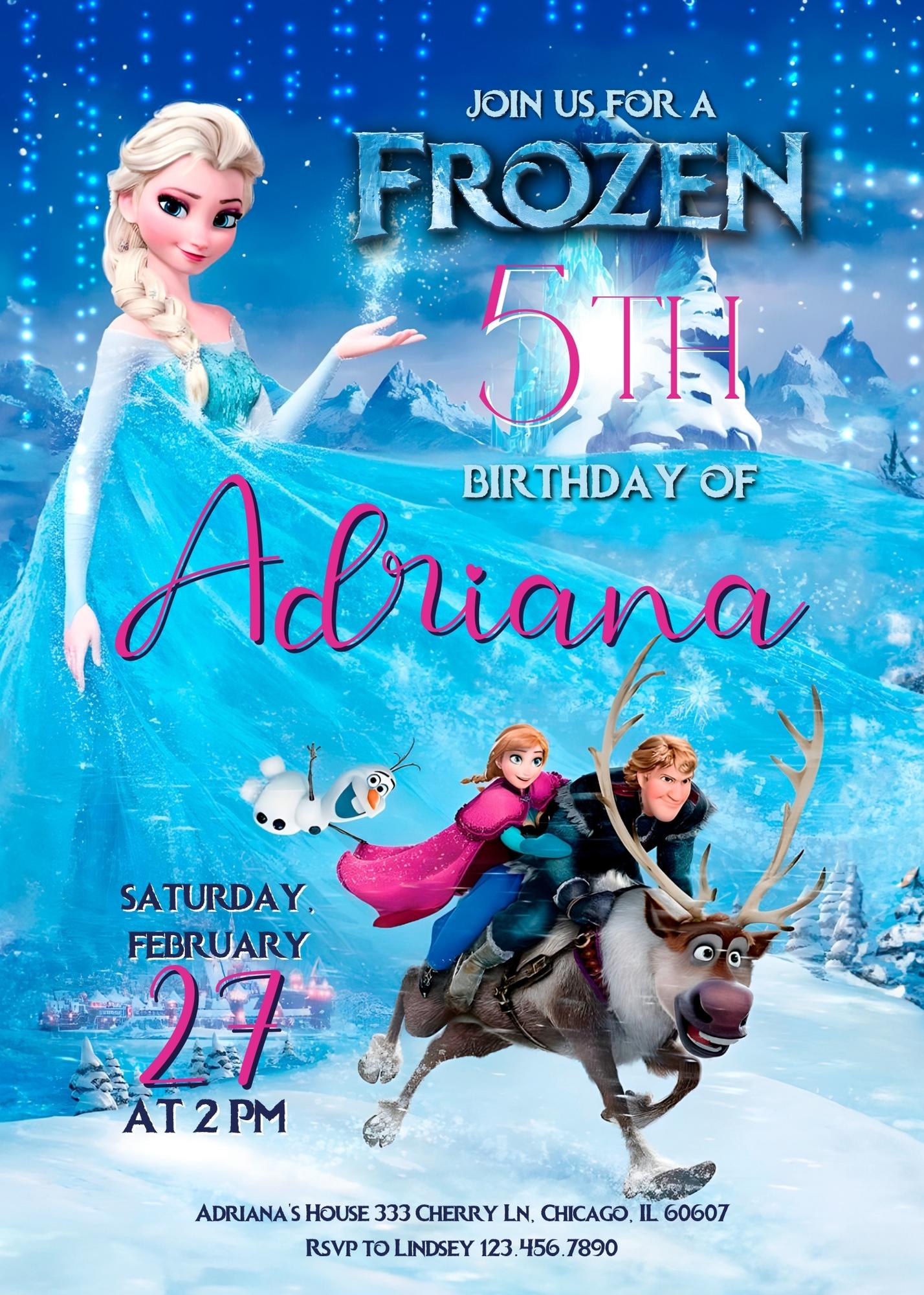 Frozen Elsa customizable invitation template | Share or Print | girl | JJ228