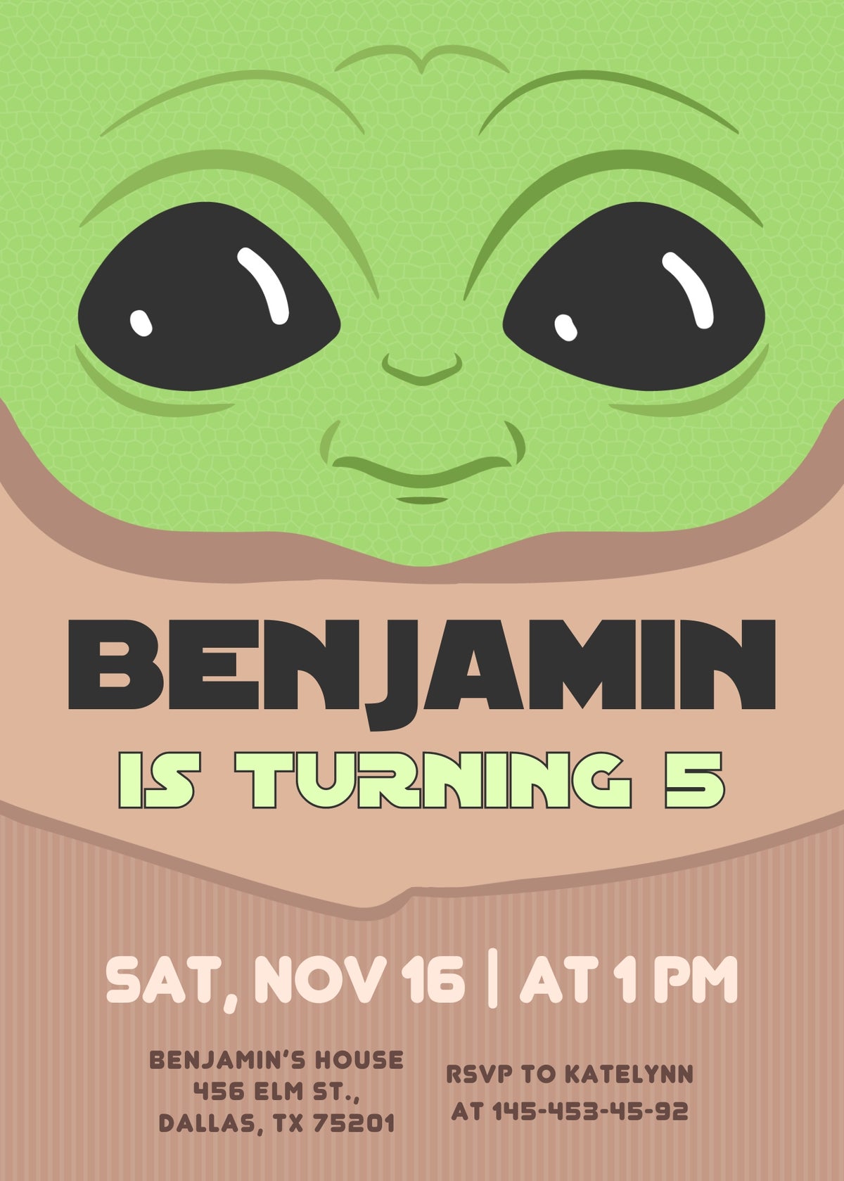 Baby Yoda Grogu Star Wars Mandalorian customizable invitation template | Share or Print | boy | CX551