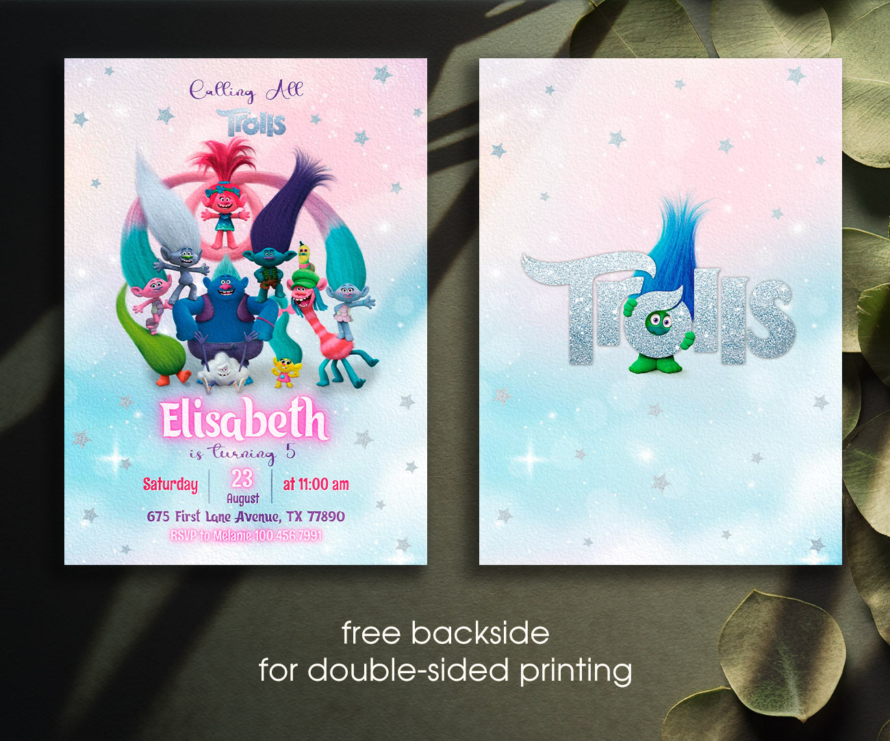 Trolls Poppy customizable invitation template | Share or Print | LV508