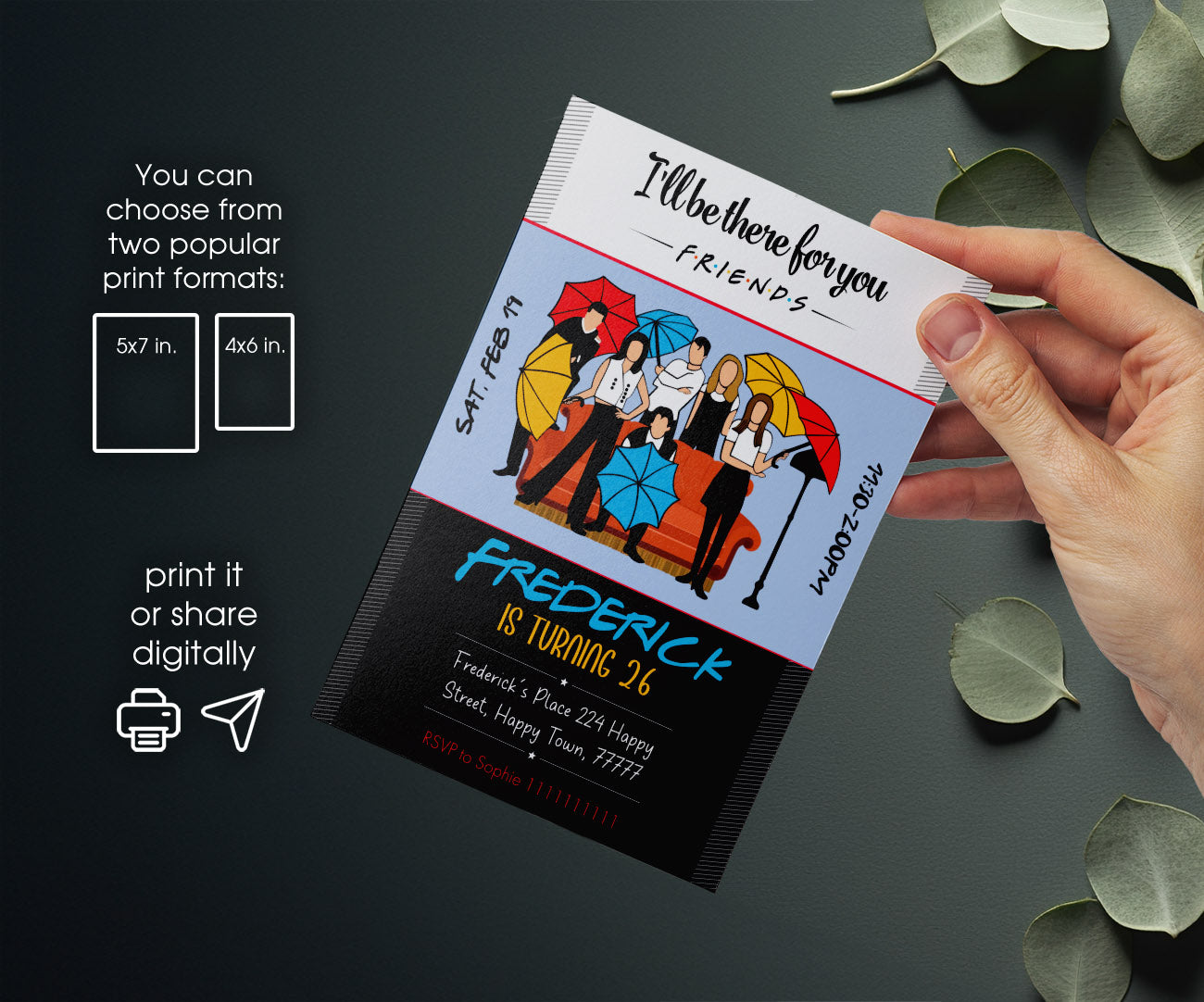 Friends TV Show customizable invitation template | Share or Print | HK663