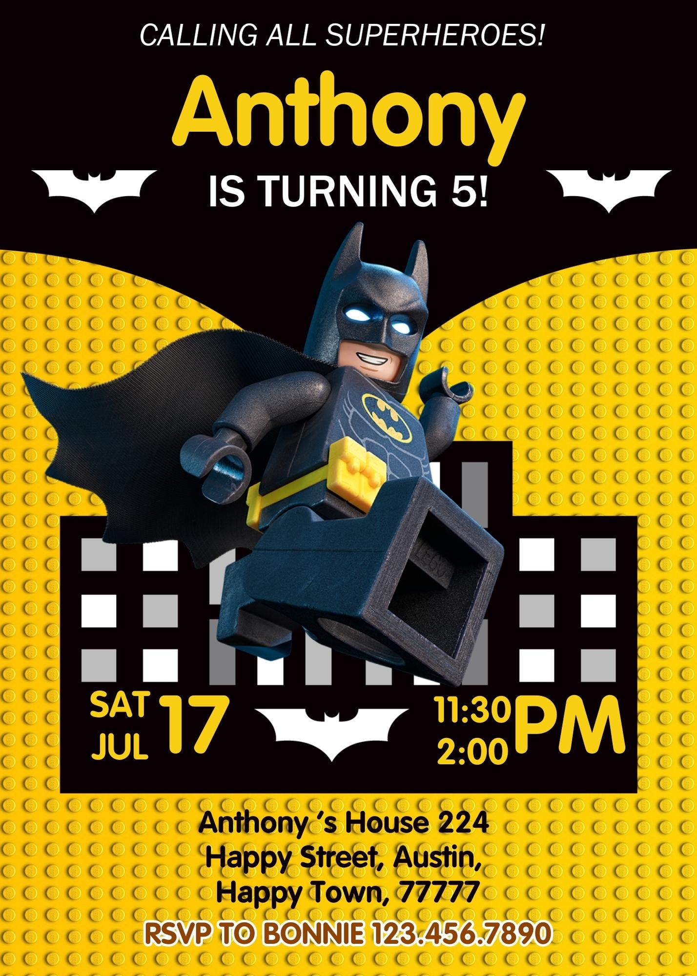 Lego Minifigures customizable invitation template | Share or Print | SN821