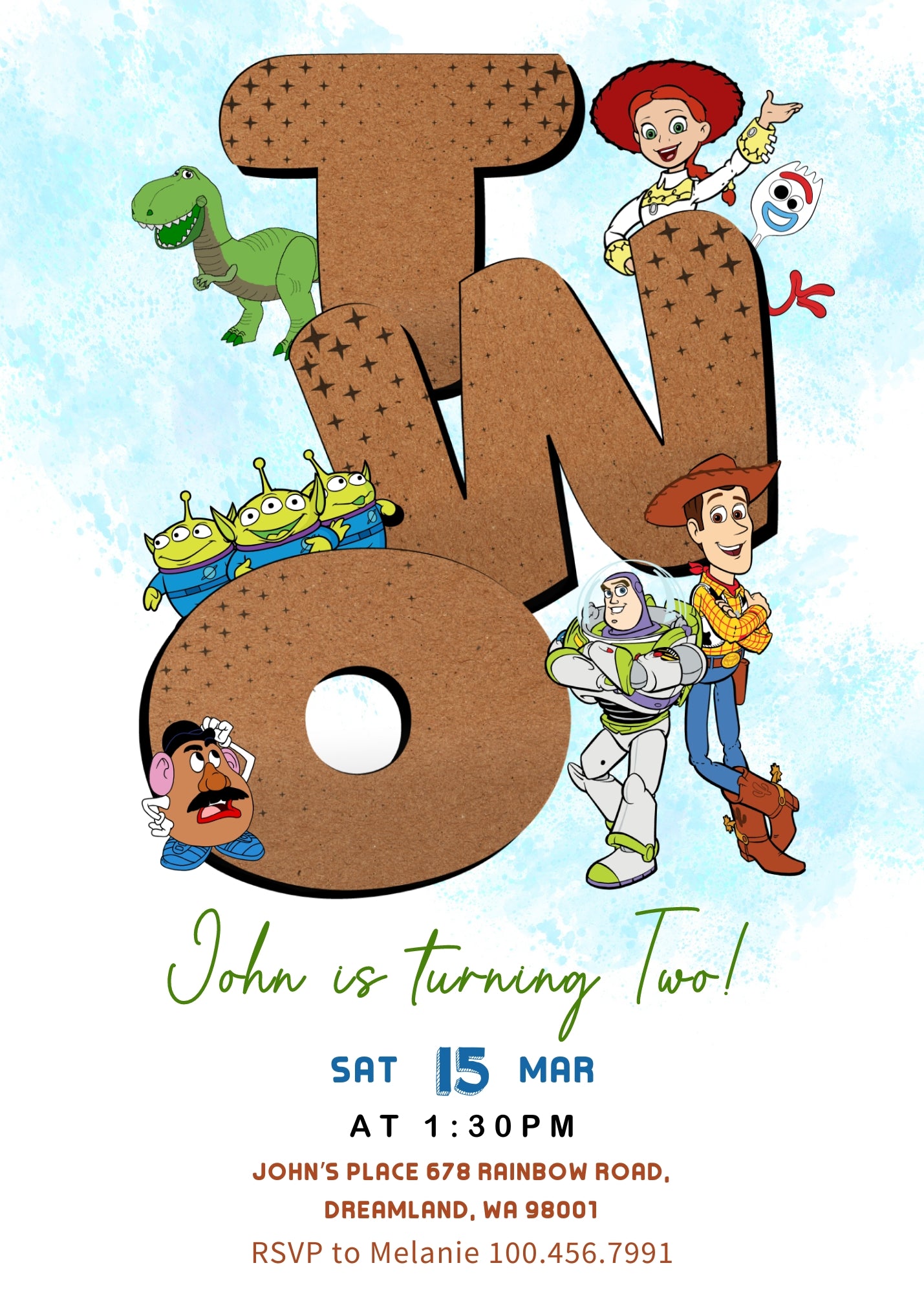 Toy Story Woody customizable invitation template | Share or Print | IE834