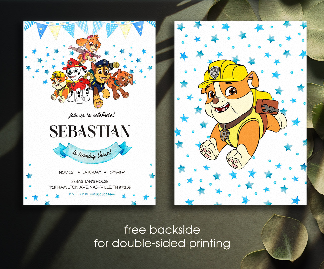 PAW Patrol customizable invitation template | Share or Print | RU245