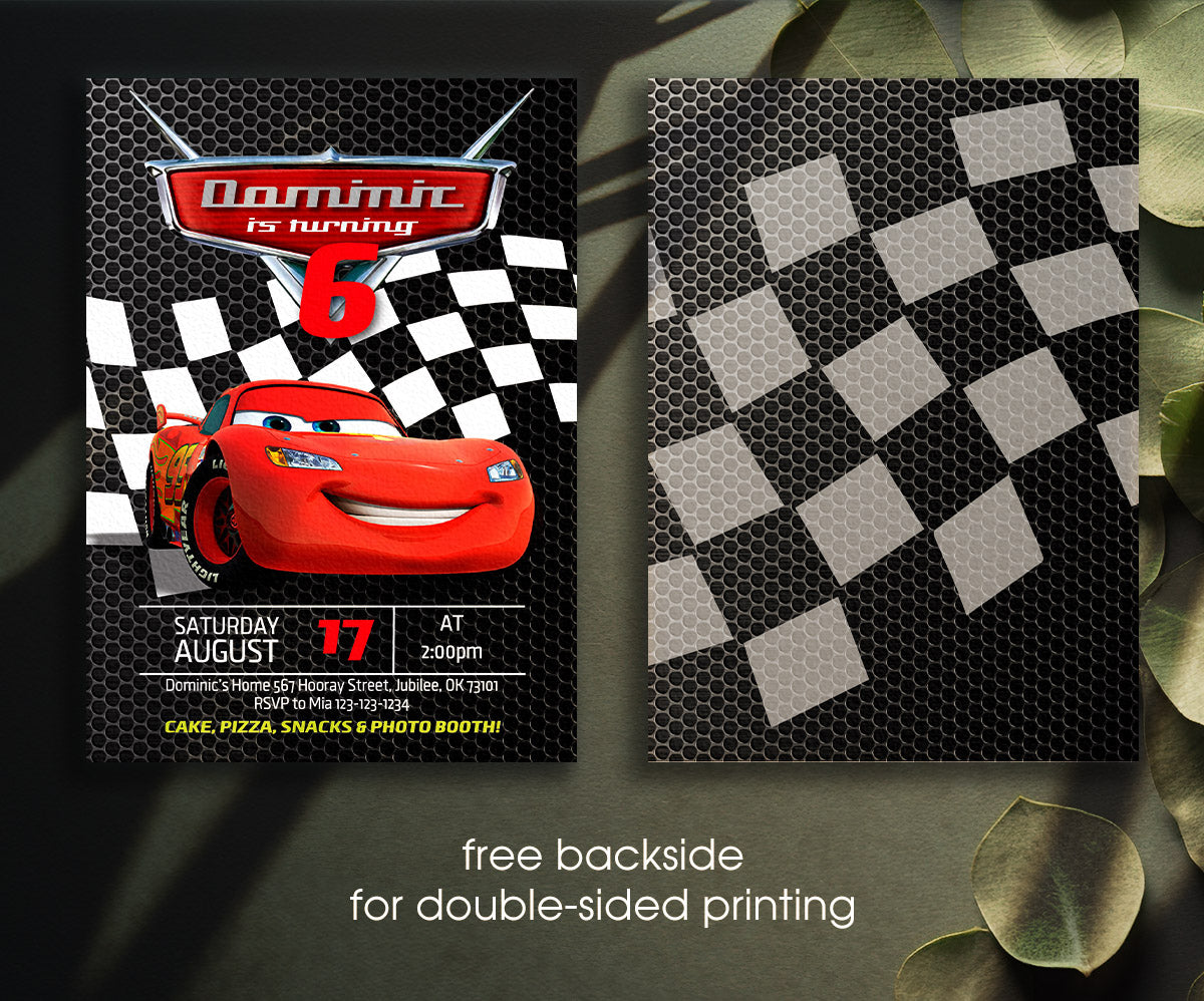 Cars Lightning McQueen customizable invitation template | Share or Print | boy | BO191