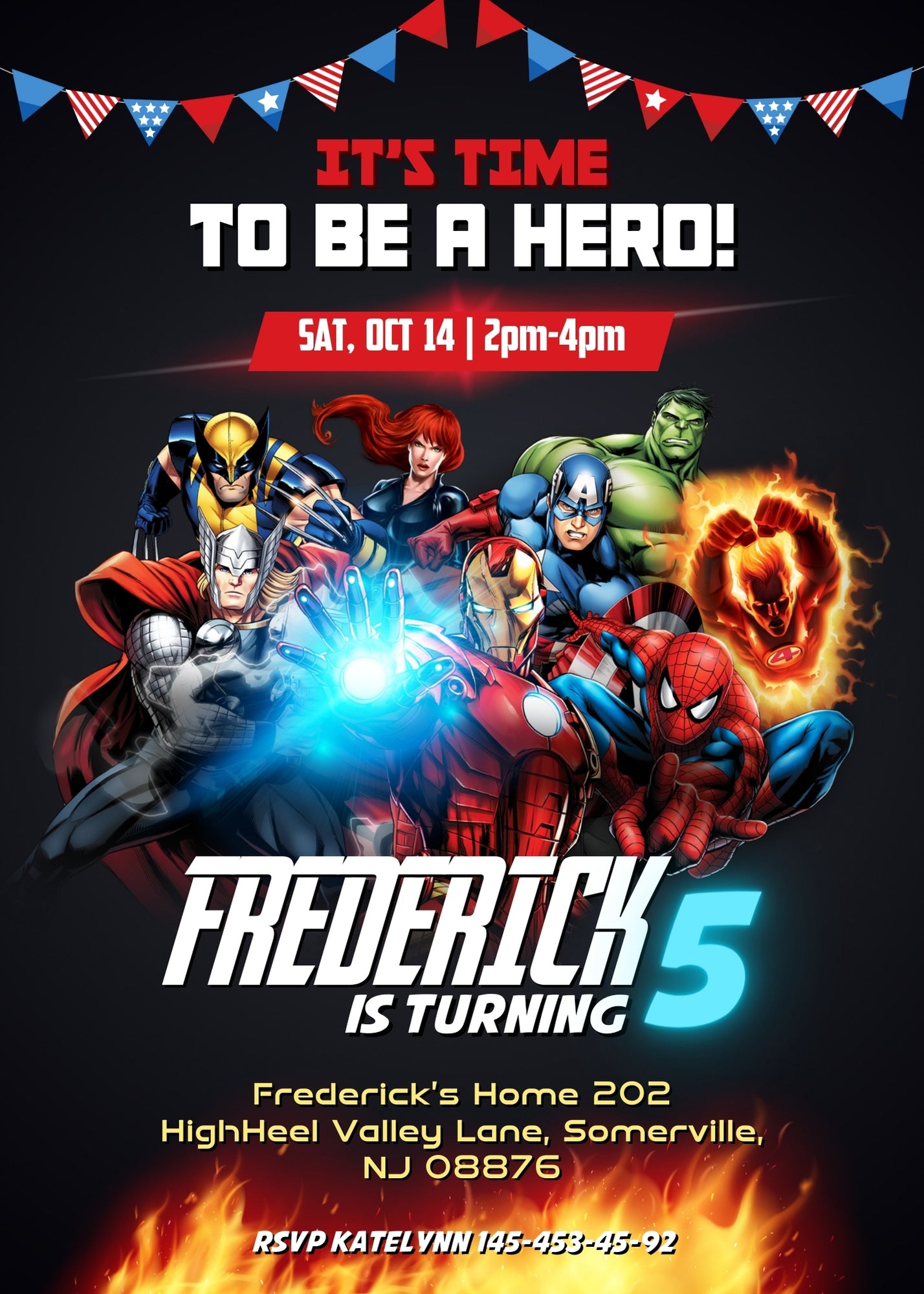 Avengers Marvel Superhero customizable invitation template | Share or Print | boy | XR412