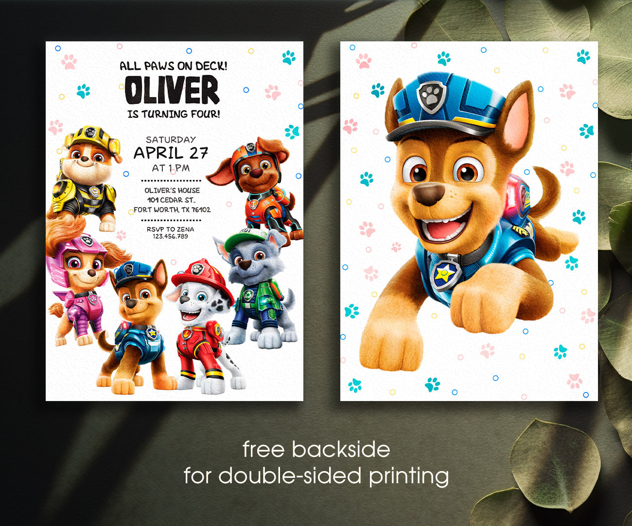 PAW Patrol customizable invitation template | Share or Print | NU668